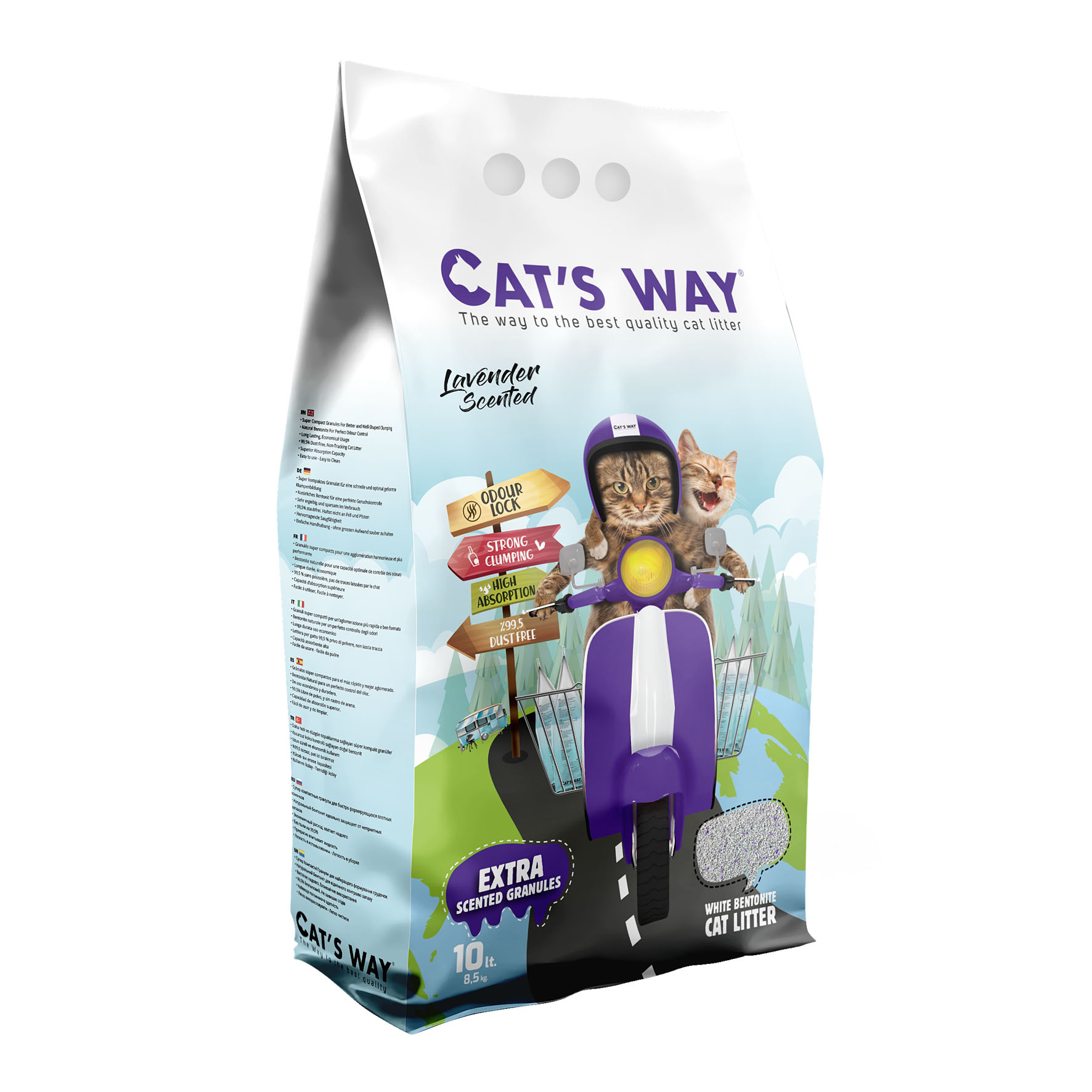 Lettiera per gatti Cat's Way Lavanda 10L