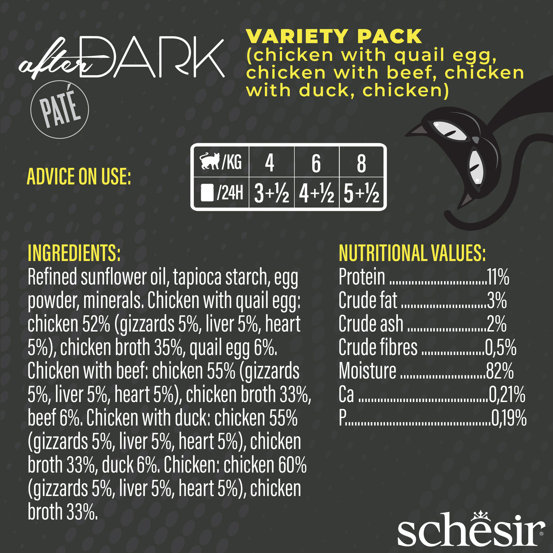 Foodwaste-Schesir After Dark Pate Variety Pack, 12x80g