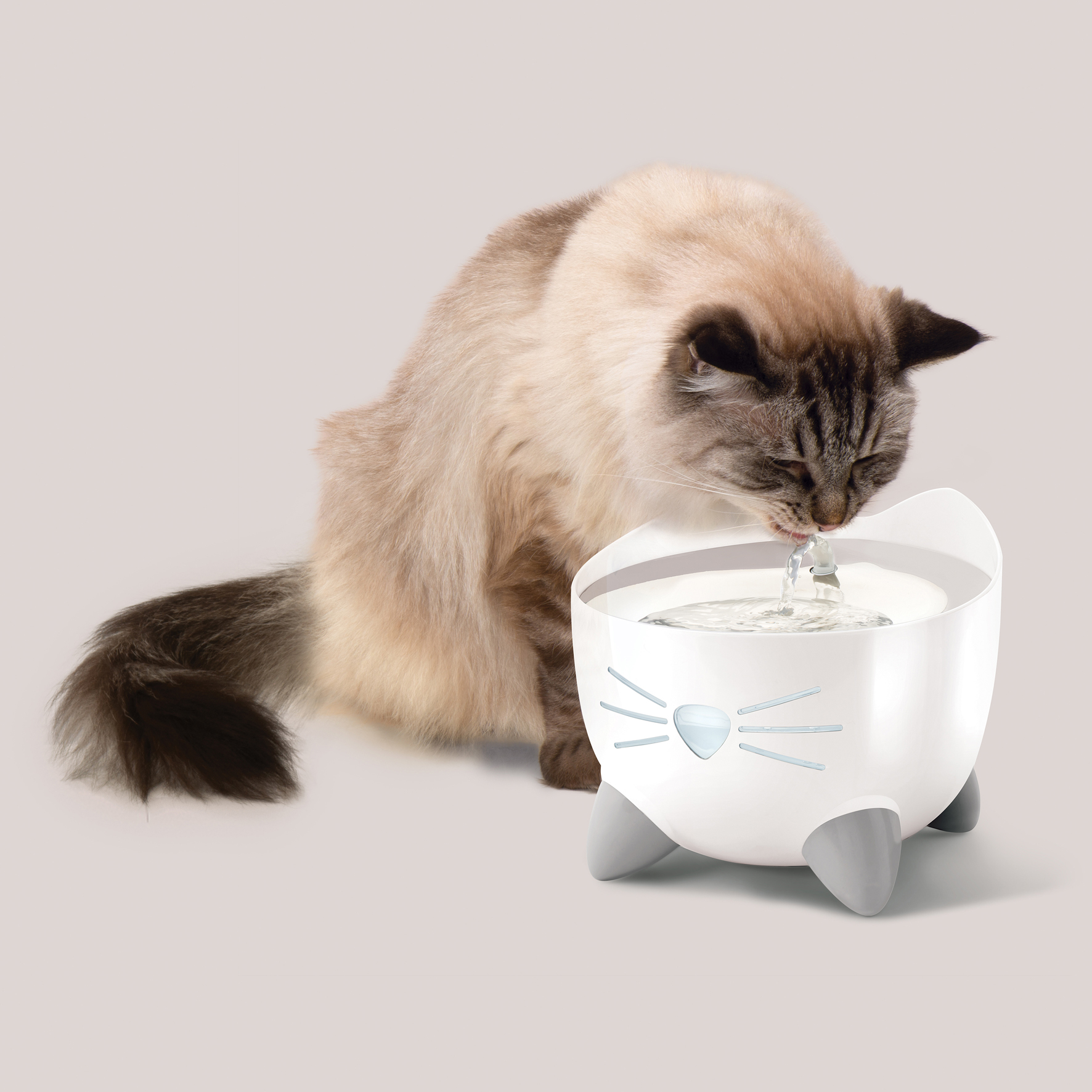 Pixi Trinkbrunnen, 2.5L, weiss mit Edelstahleinsatz, ohne Wifi