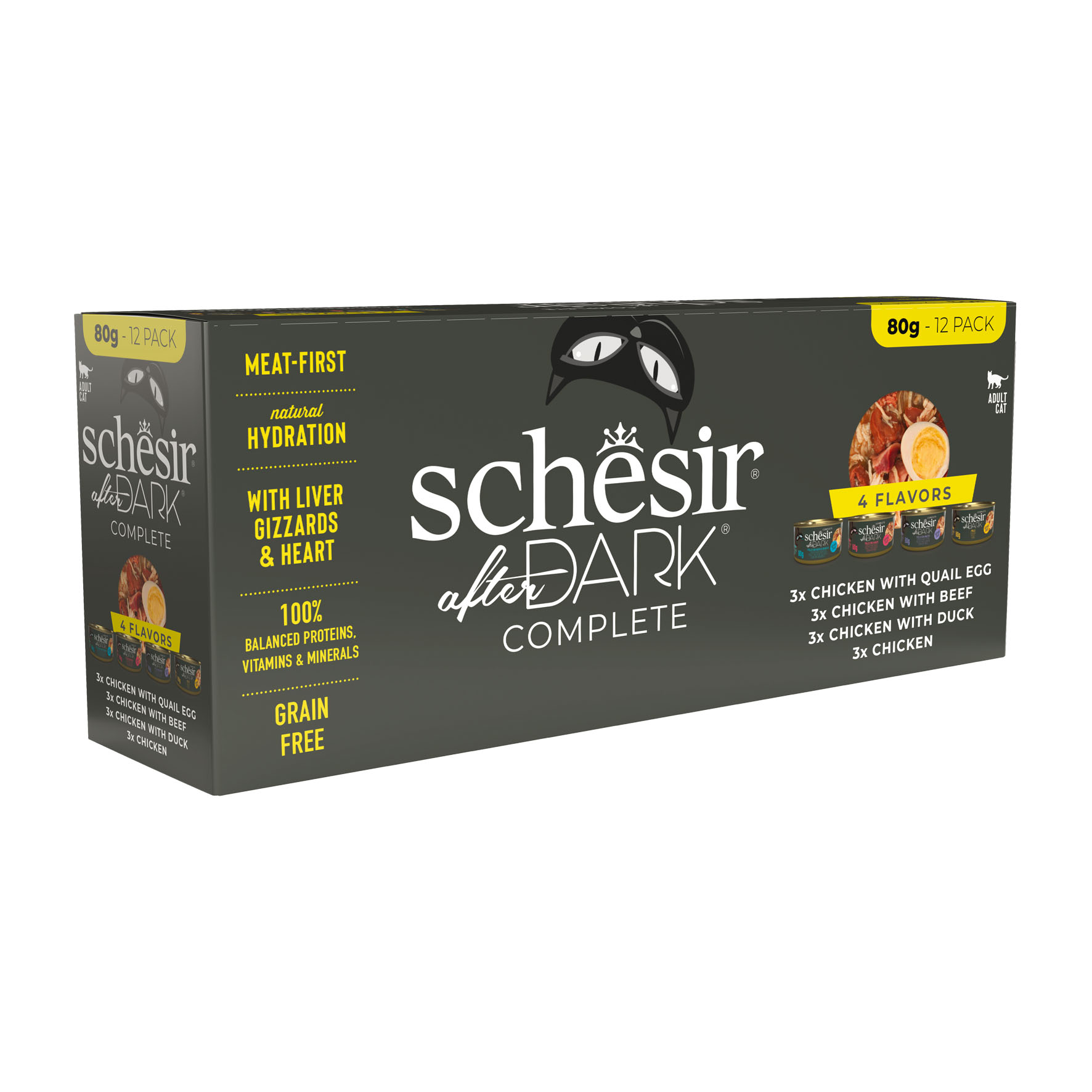 Schesir After Dark Wholefood Variety Pack, 12x80g