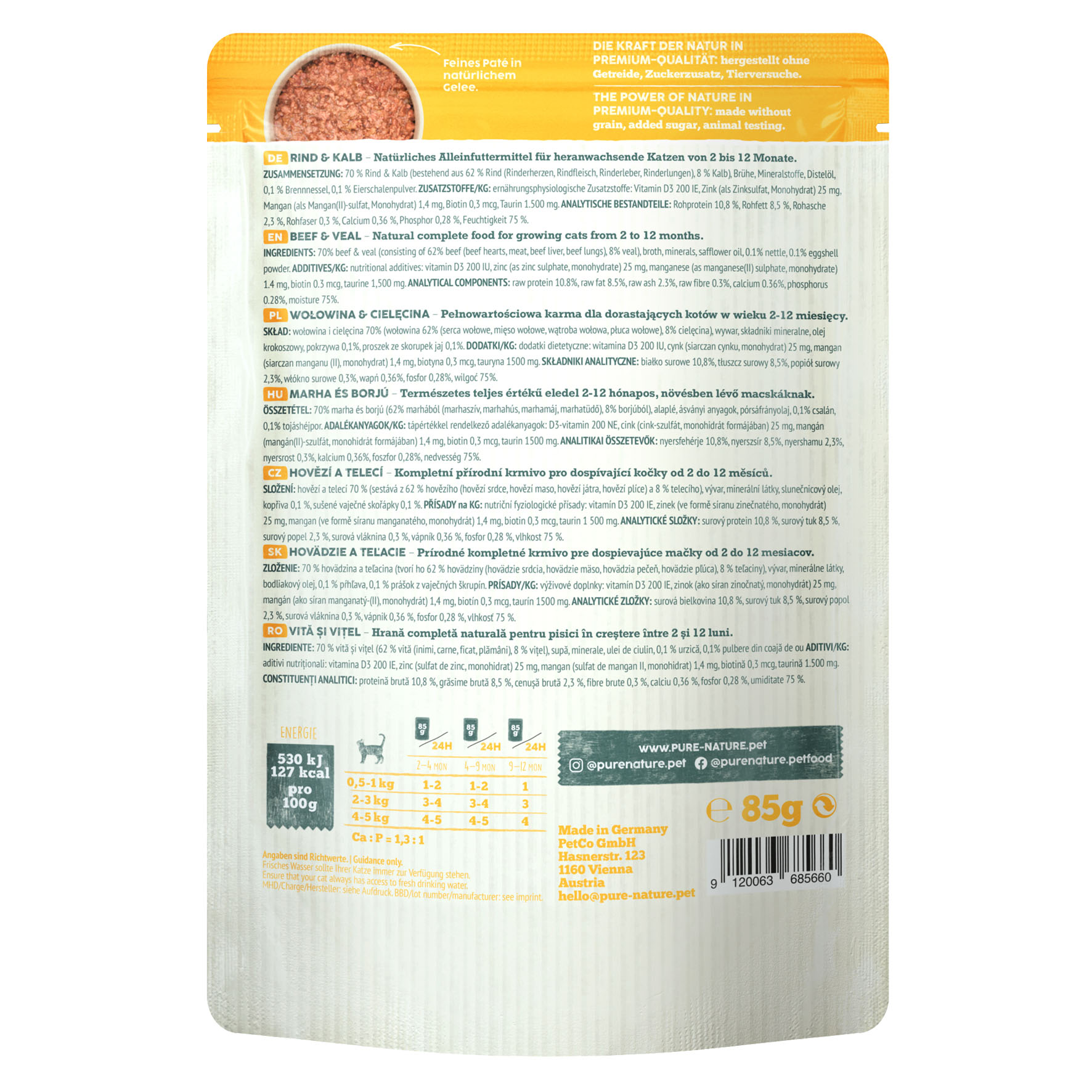 PureNature Junior Rind und Kalb mit Brennessel, 85g