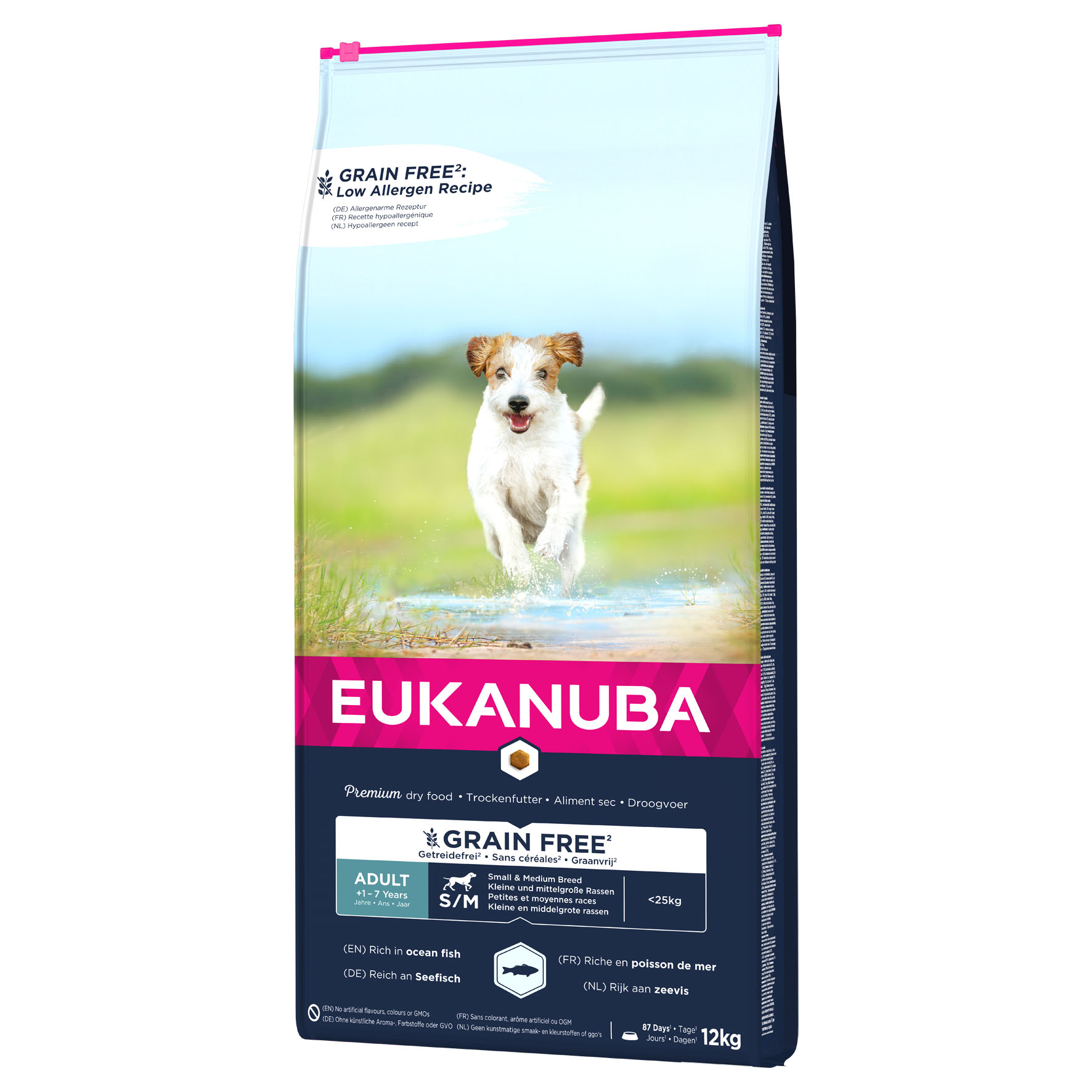 Eukanuba Grain Free Adult S/M mit Lachs, 12kg