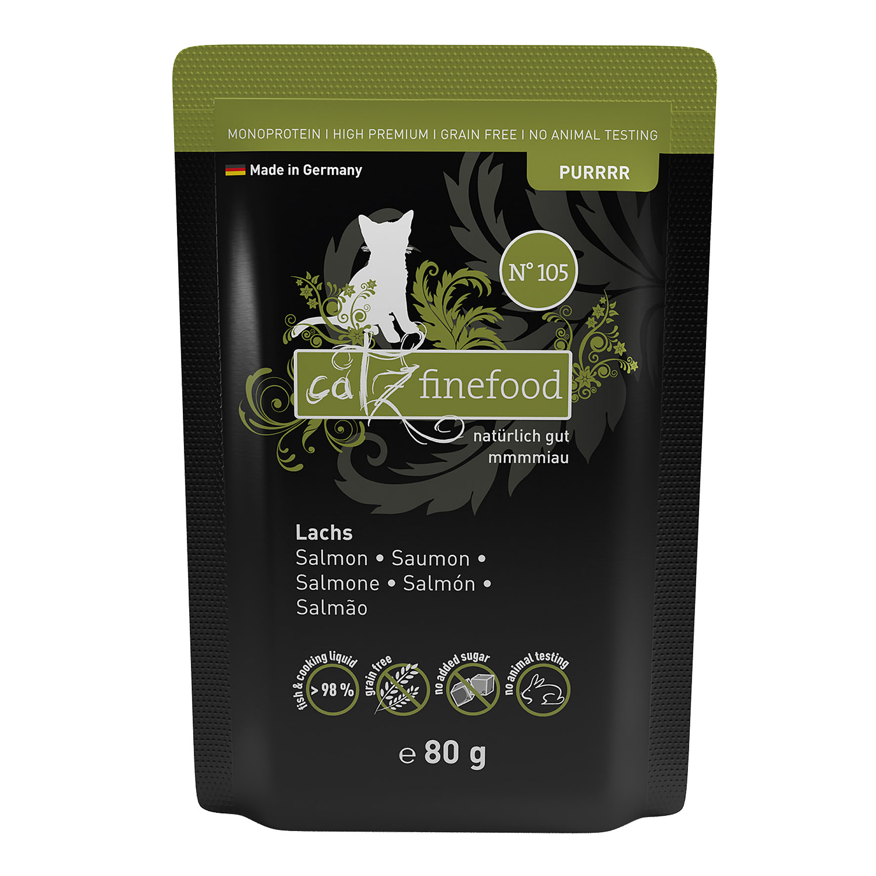 Catz Finefood Pur No. 105 avec saumon, 80g