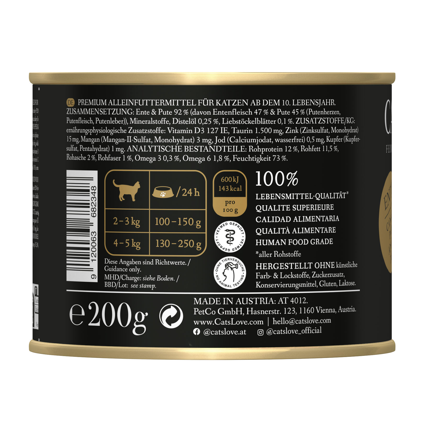 Cat‘s Love Senior 10+ Ente, 200g