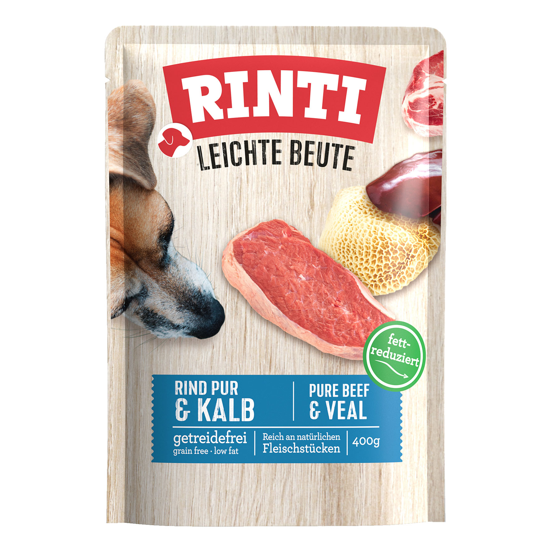Rinti Leichte Beute Rind Pur + Kalb, Frischebeutel, 400g