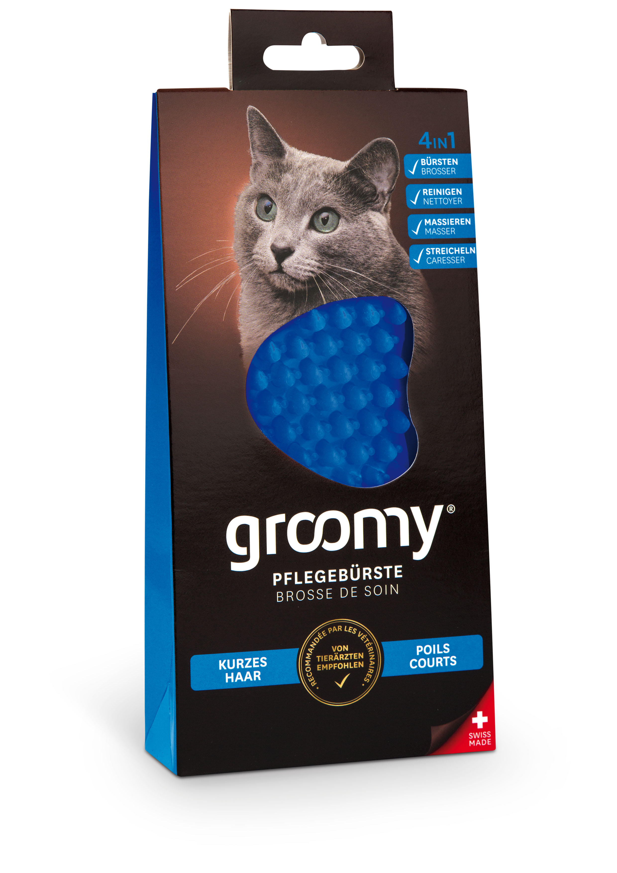 groomy® Wellness-brosse pour chats, poil ras