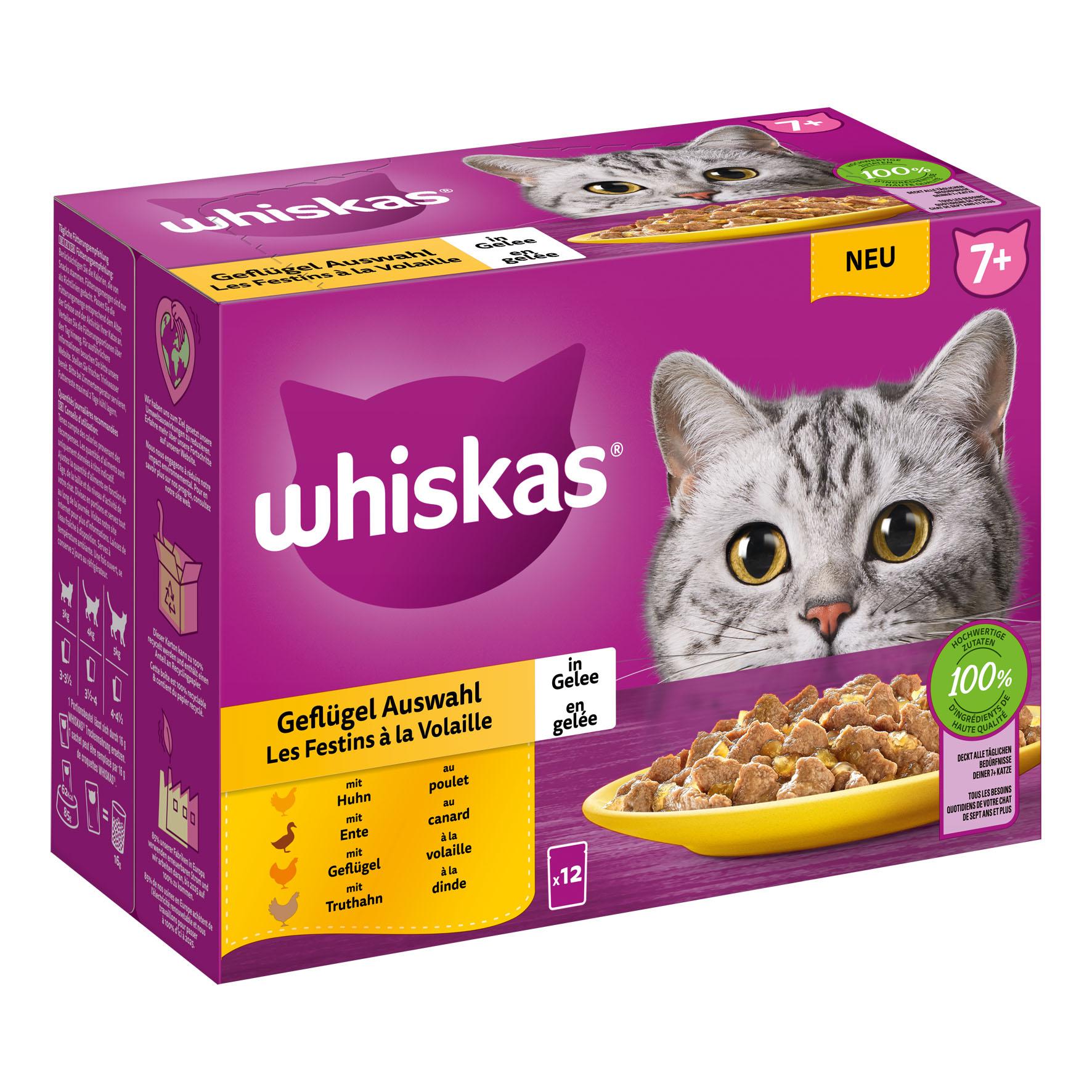 Whiskas Senior Geflügel Auswahl, 12x85g