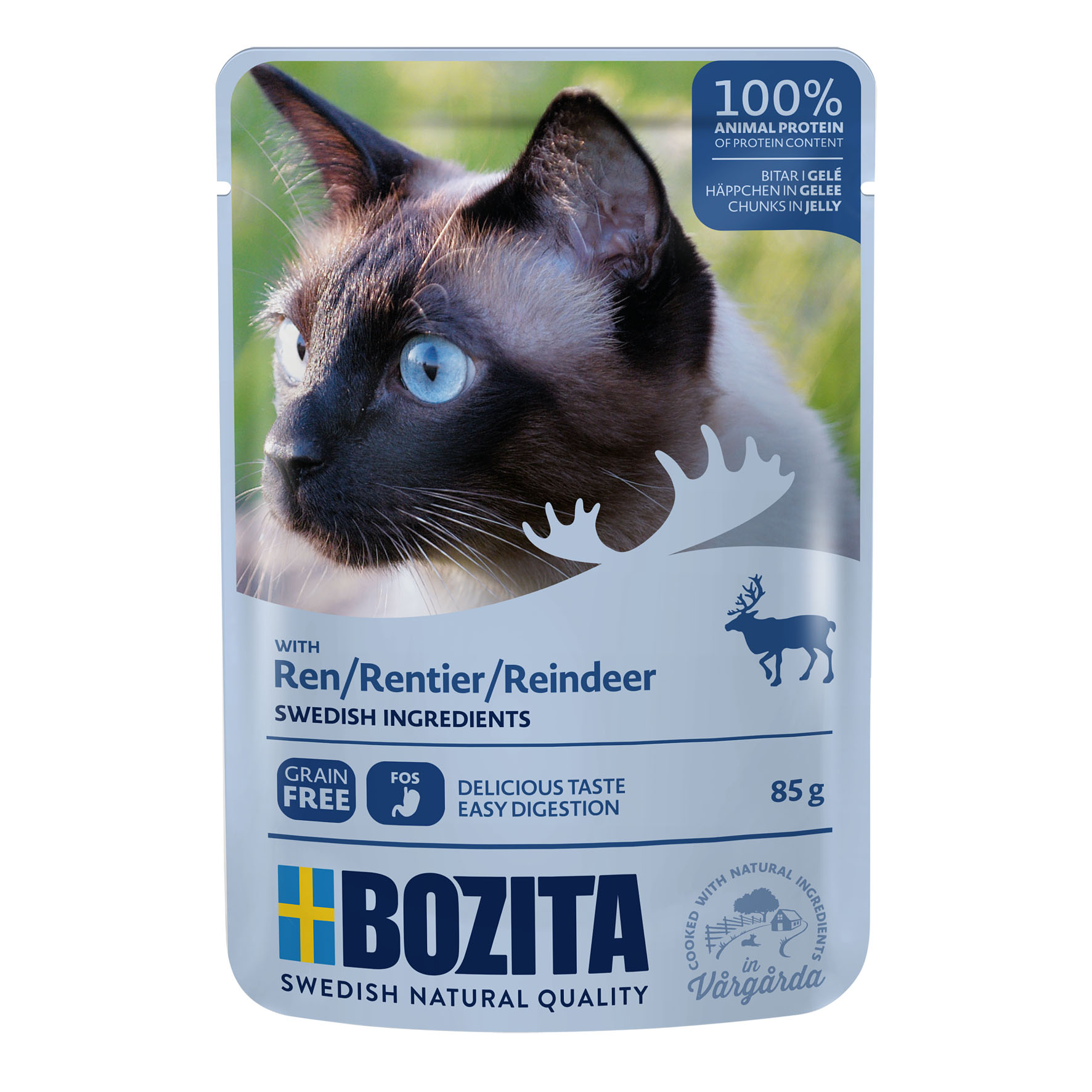 Bozita Pouch Häppchen in Gelee Rentier, 85g