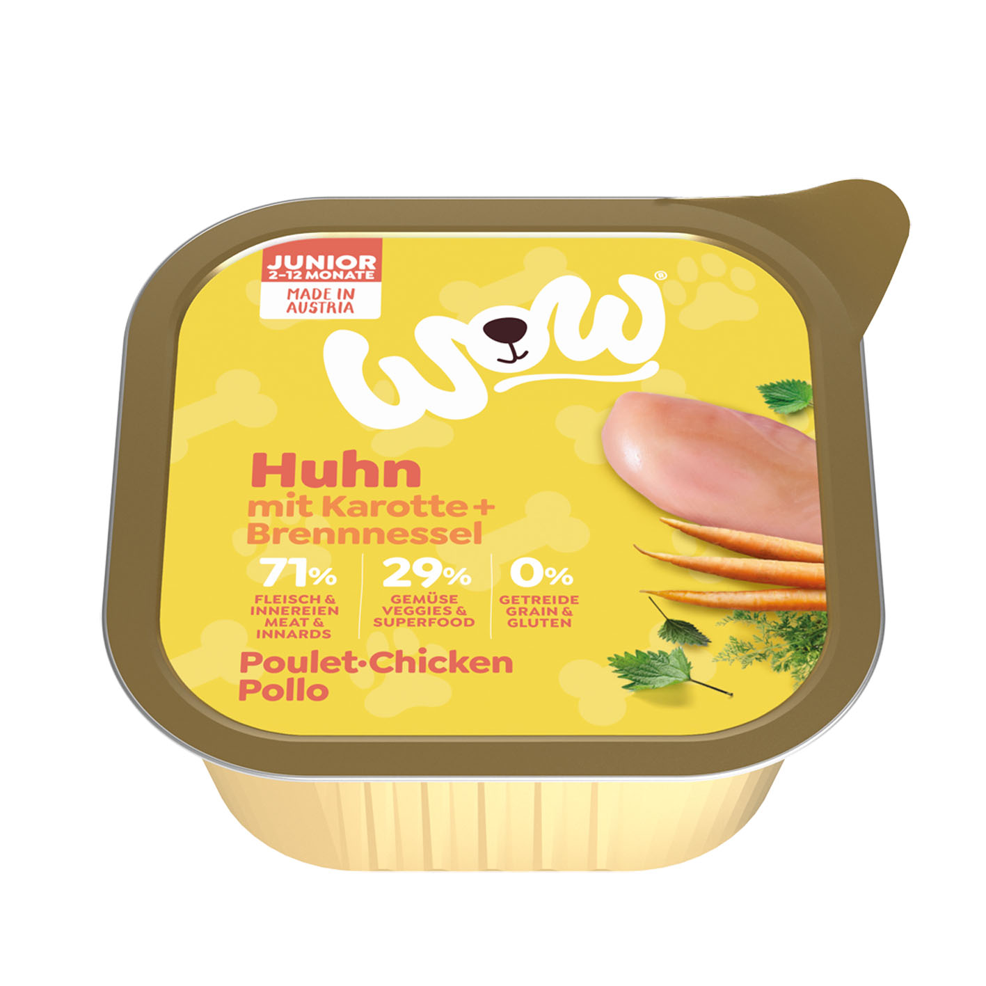 WOW Junior poulet avec carottes, 150g