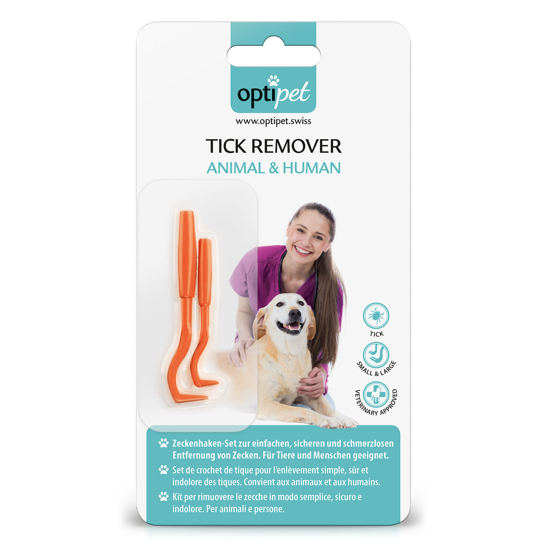 Optipet Tick Remover Set Animal&Human, 2Stk.