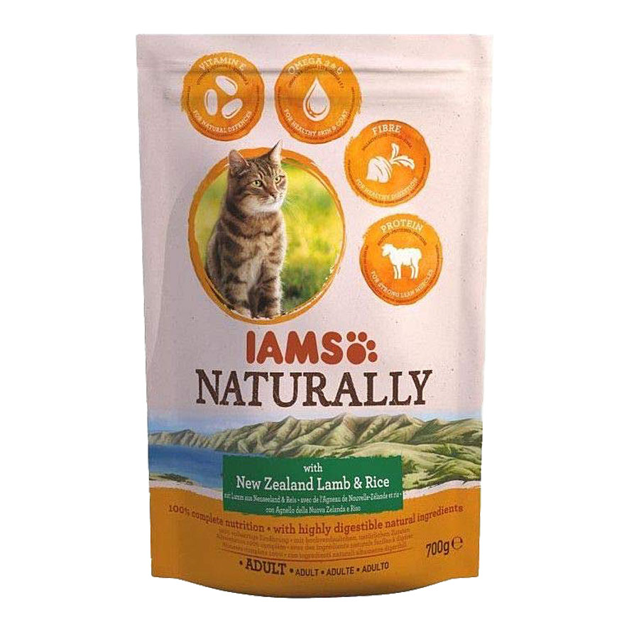 Foodwaste- Iams Naturally Adult New Zealand Lamb & Rice, 700g