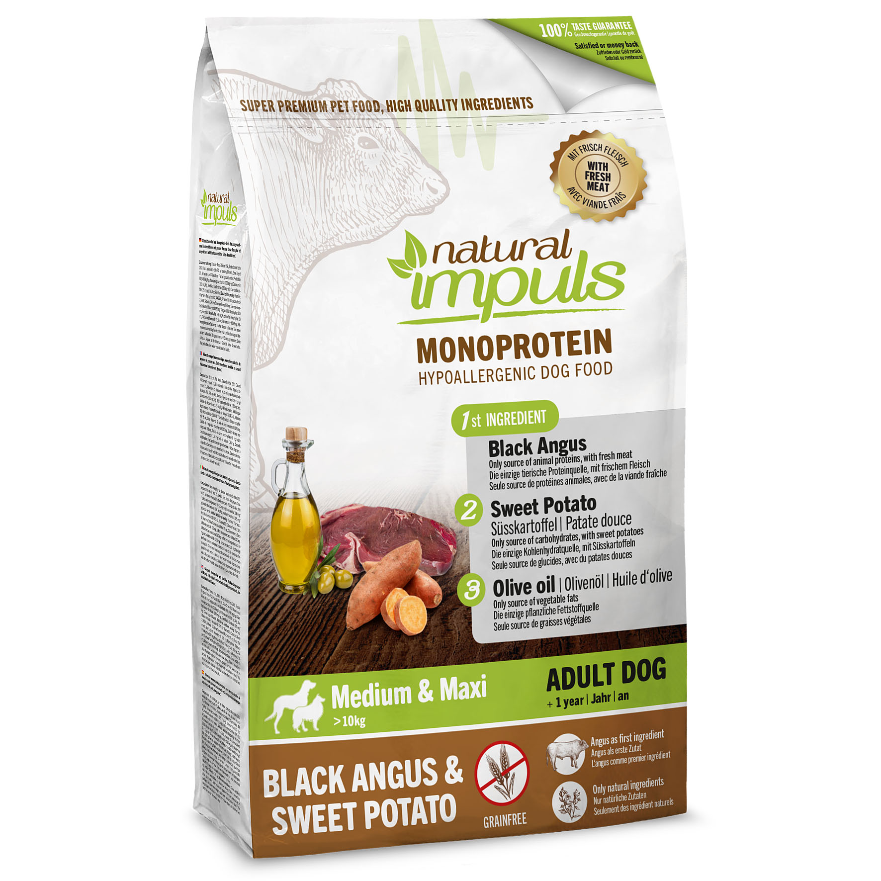 Natural Impuls Adult Black Angus avec patates douces 15kg