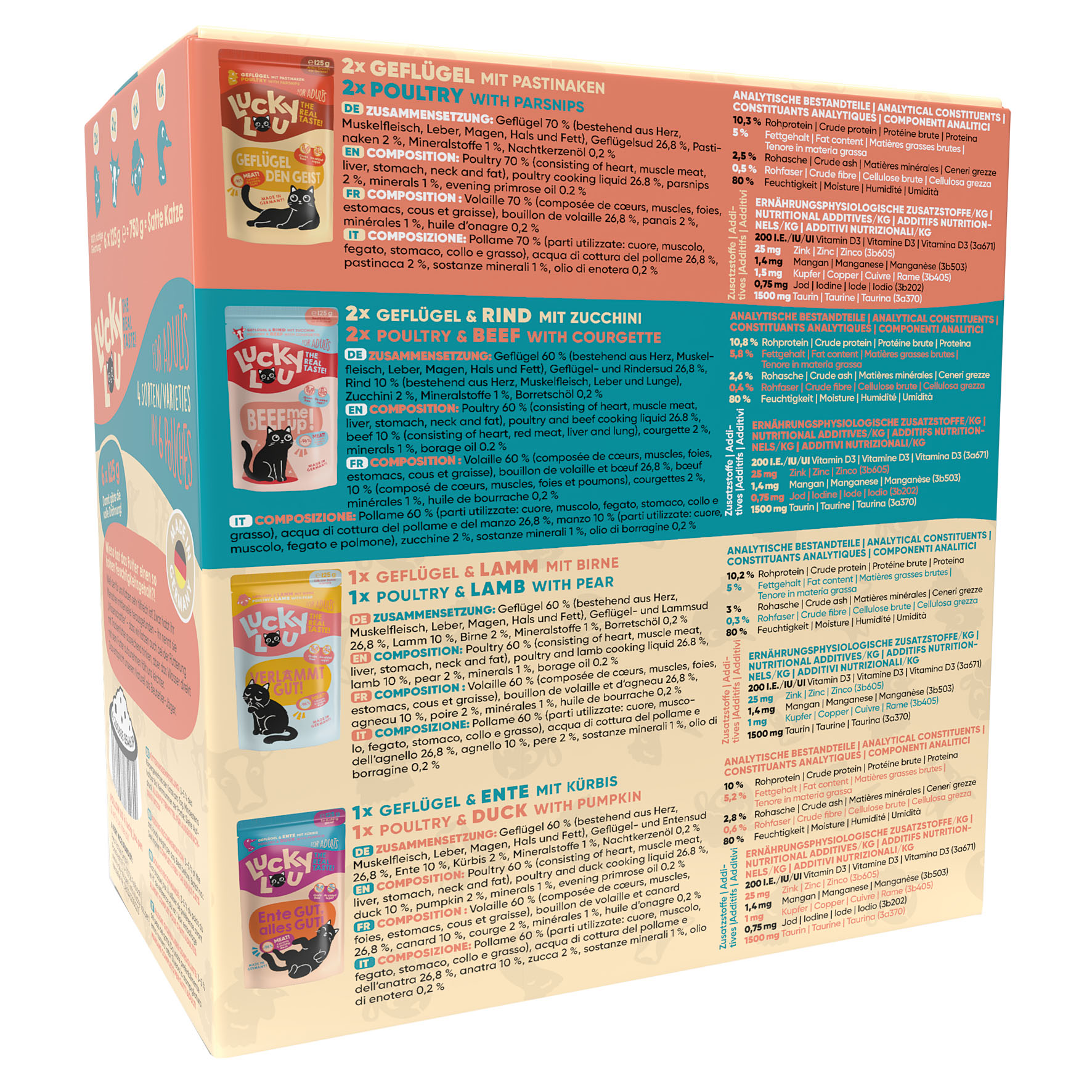 Lucky Lou Adult Tasty-Mix 6x125g