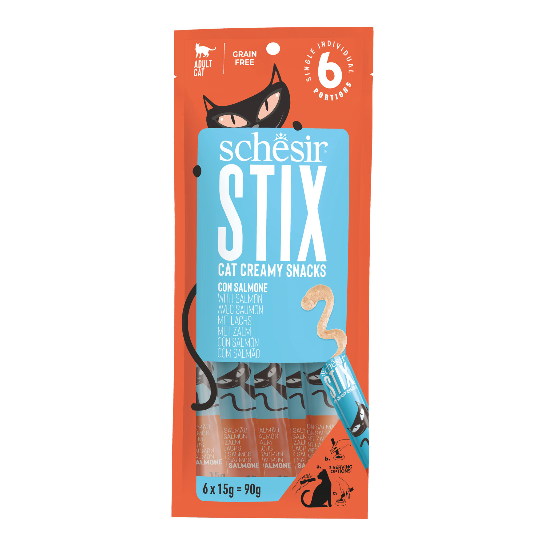 Schesir Stix Lachs, 6x15g