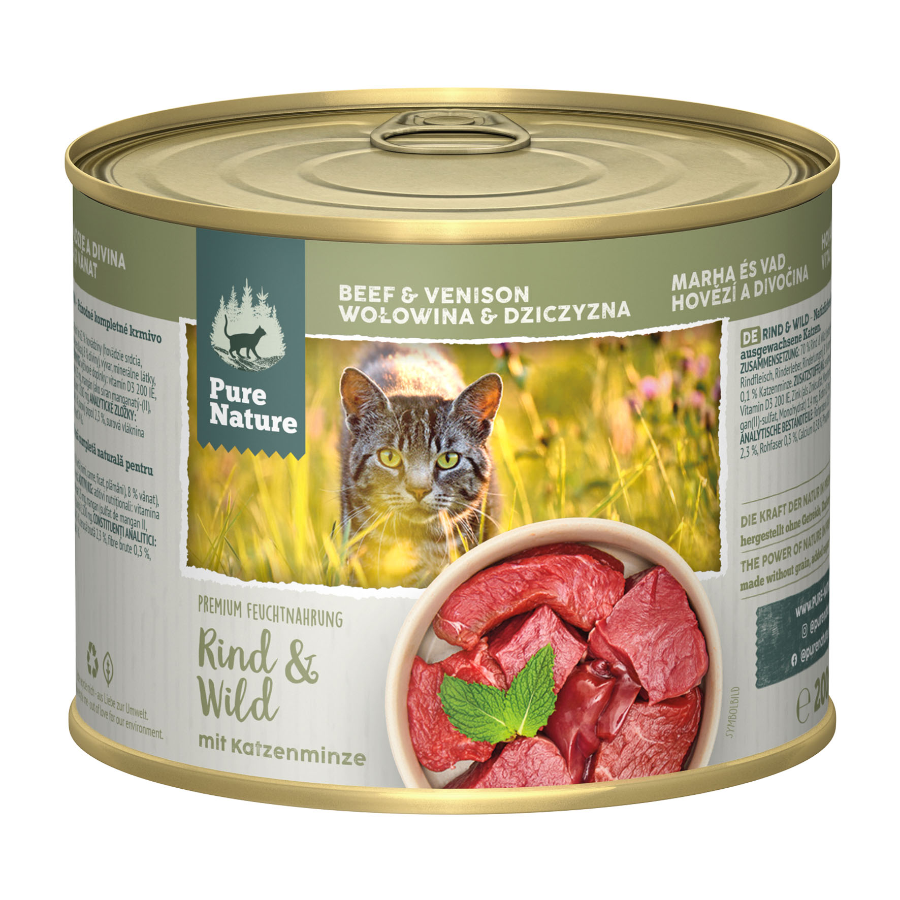 PureNature Rind und Wild mit Katzenminze, 200g