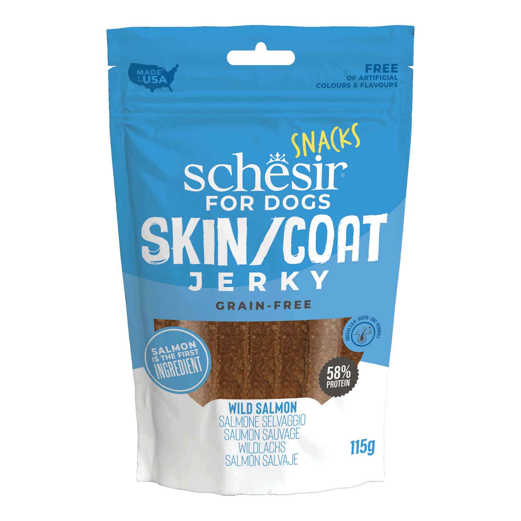 Schesir Dog Snack SKIN Jerly Lachs, 6x115g