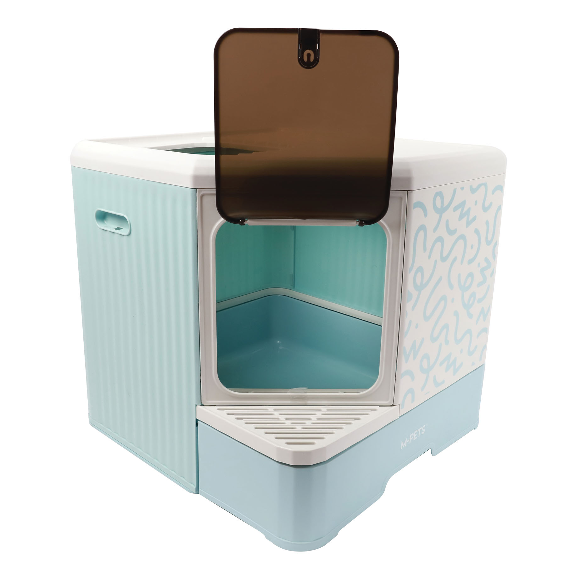 M-Pets  Katzentoilette, klappbar (hellblau) 50x52x48cm
