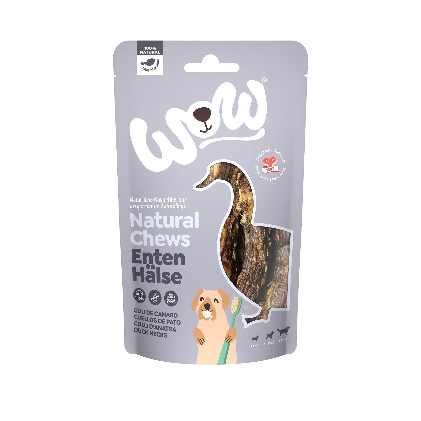 WOW Natural Chews Entenhälse, 250g