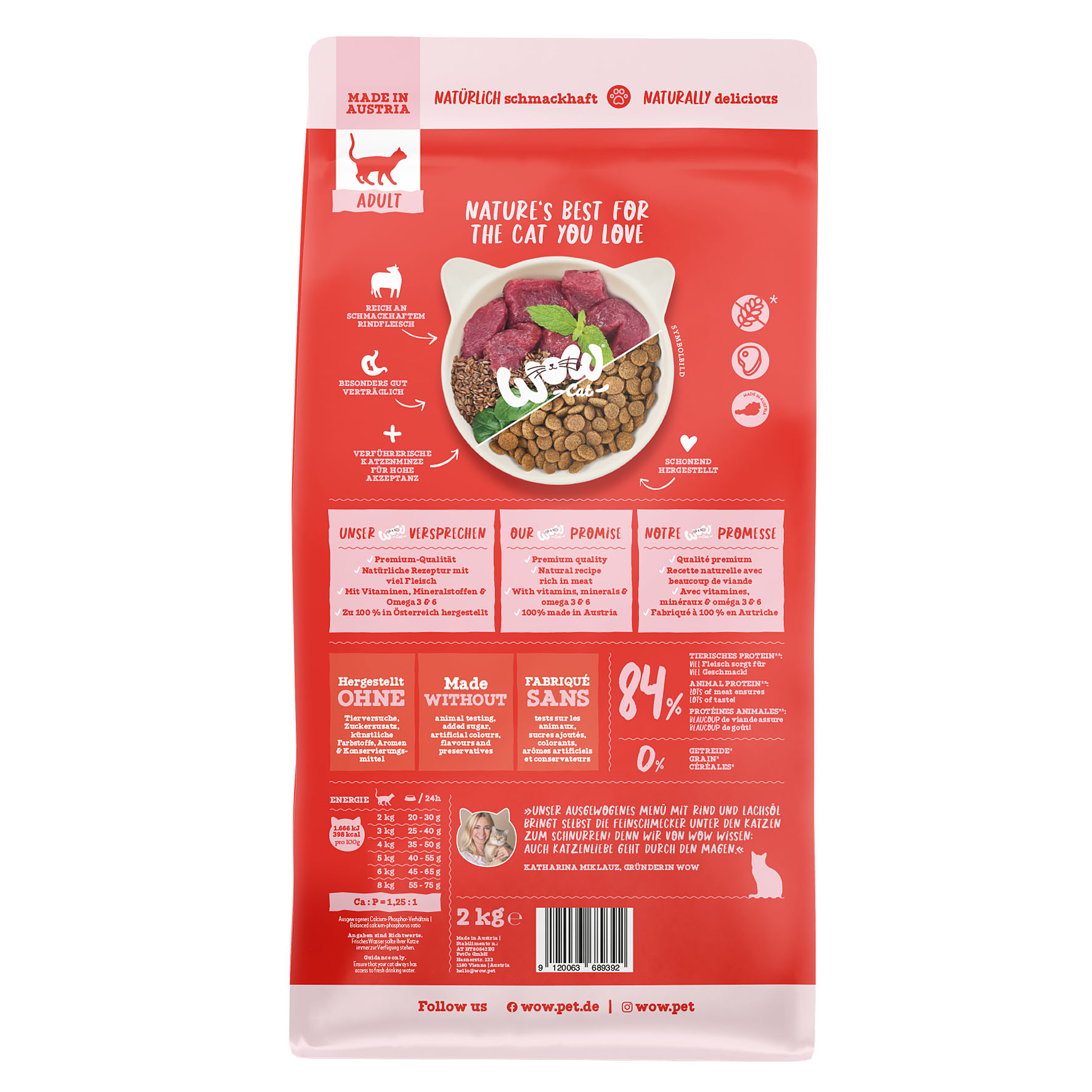 WOW Cat Adult avec boeuf, 2kg