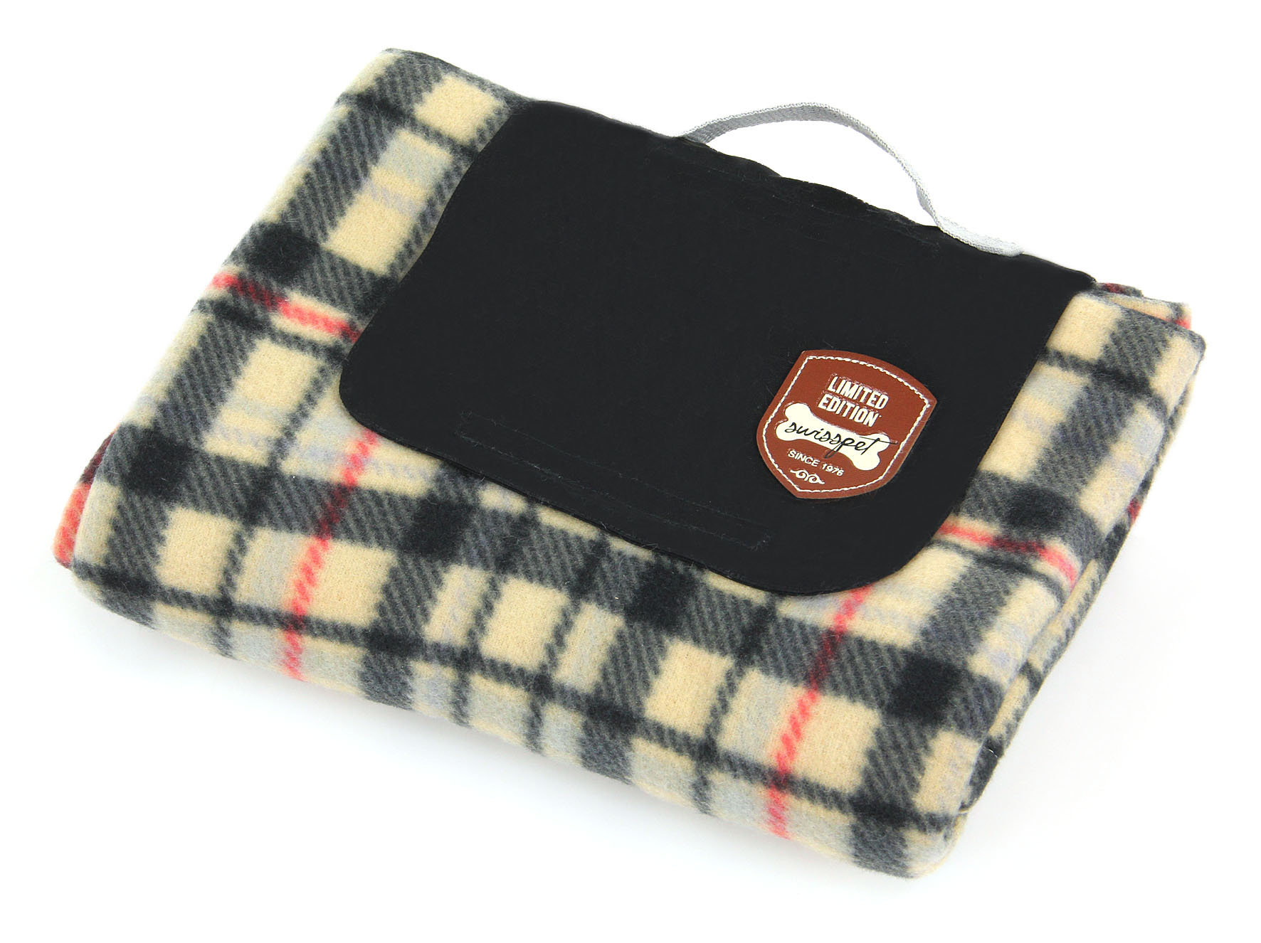 swisspet Reisedecke Plüscher, beige kariert, 90x70cm