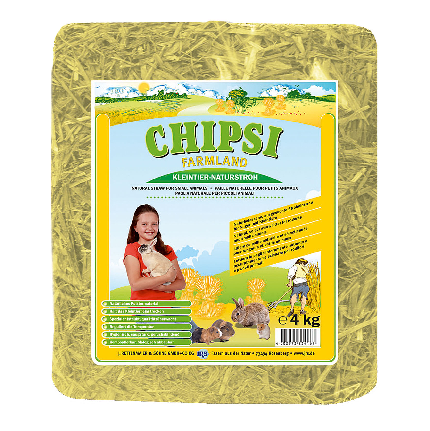 Chipsi Farmland Naturstroh-Einstreu, 4kg