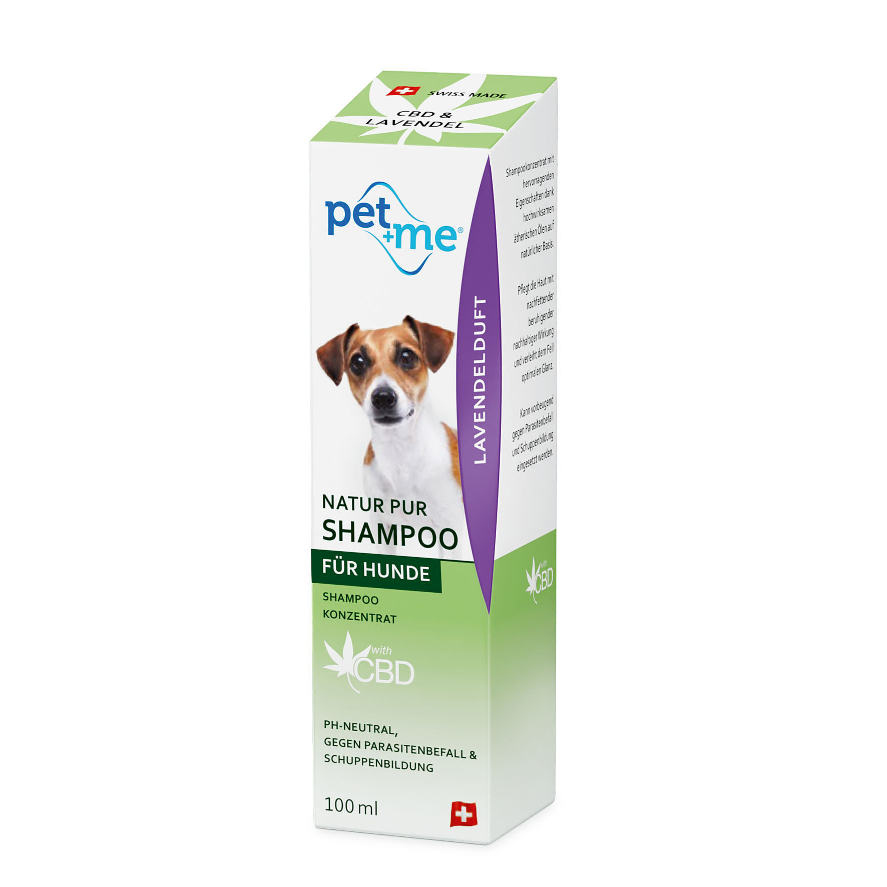 pet+me Shampoo auf natürlicher Hanfbasis, Lavendelduft