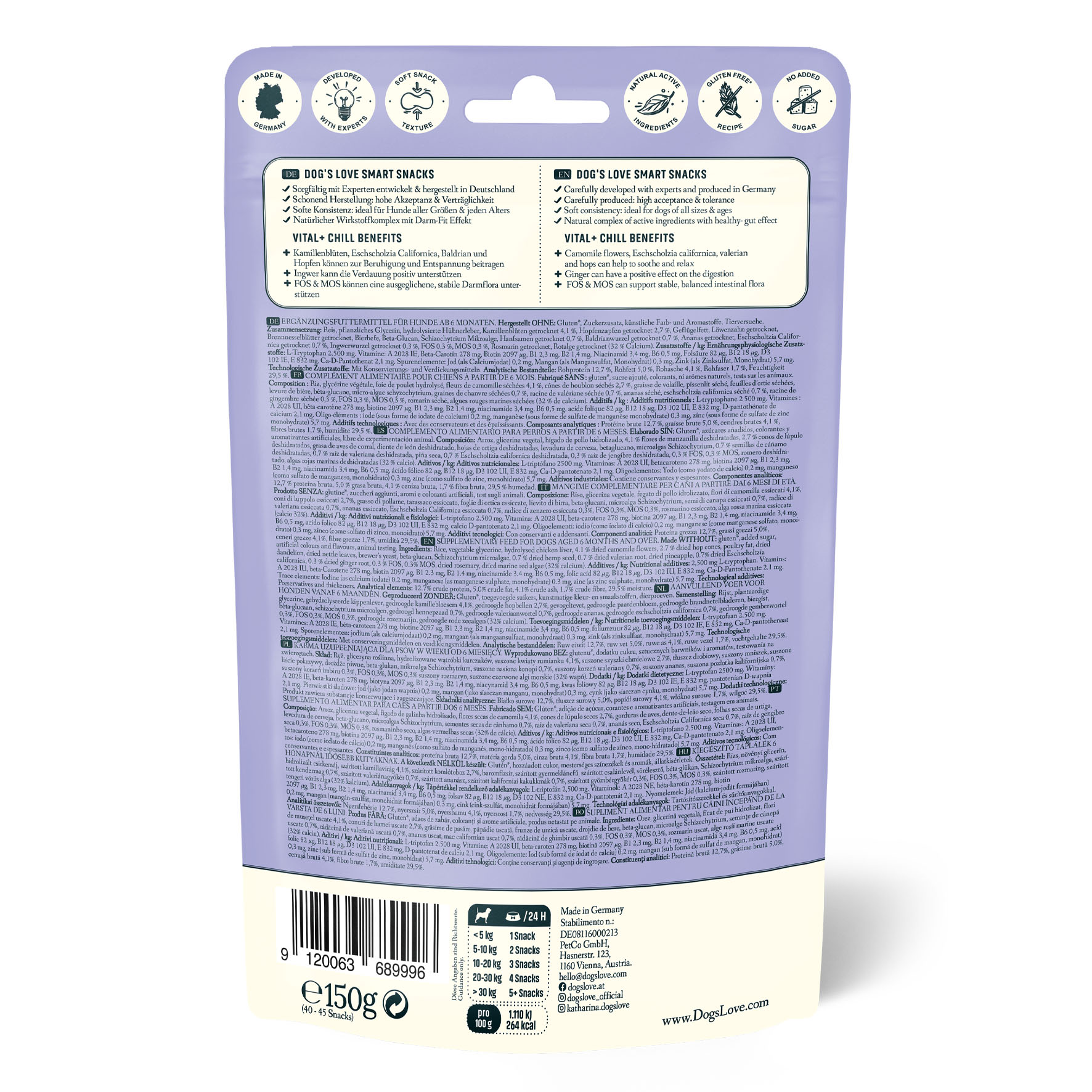DOG'S LOVE Vital+ Smart Snacks CHILL 150g