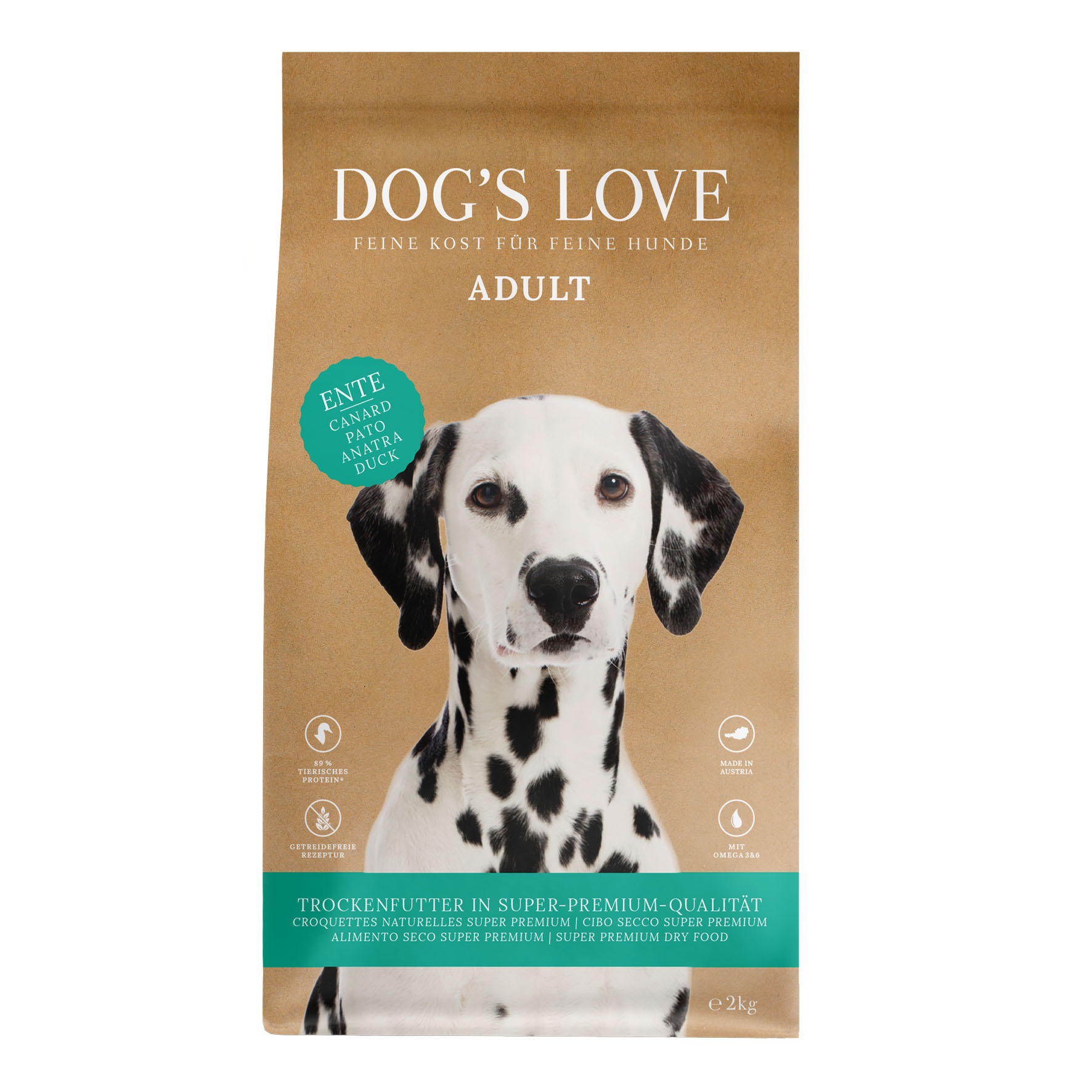 DOG'S LOVE Ente, Süsskartoffel & Orange, 2kg