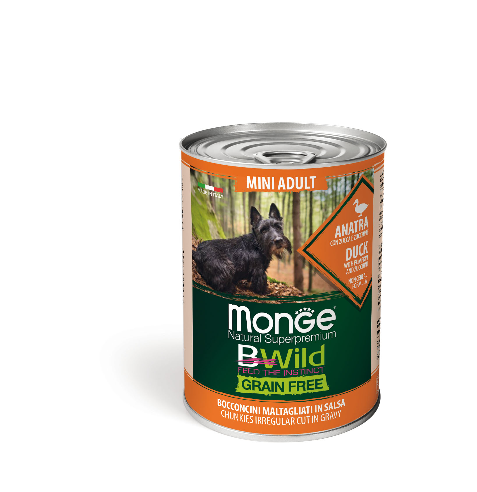 Monge BWild GF Wet Ente für kleine Hunde 400g