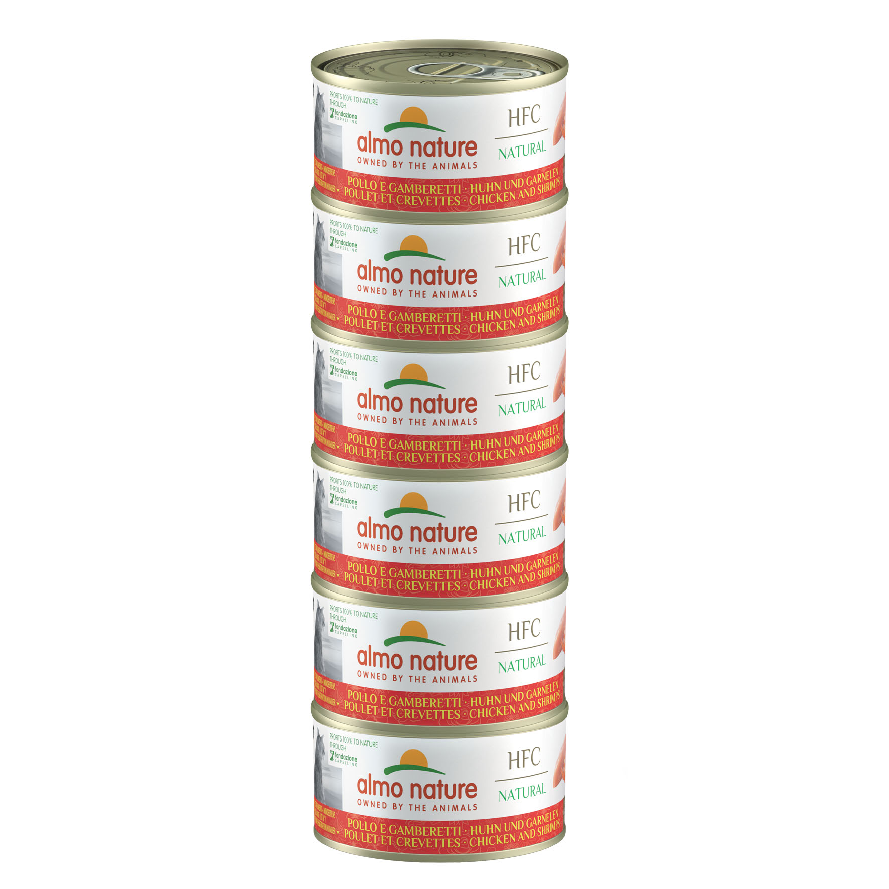 Almo HFC Natural Huhn & Garnelen Megapack 6x70g