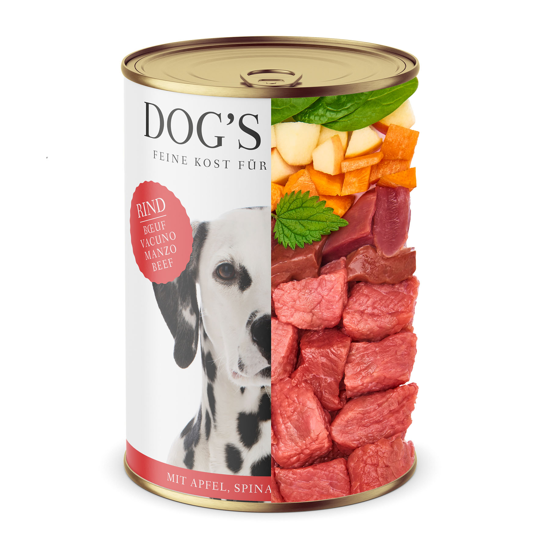 Dog‘s Love Classic Adult Rind, Apfel, Spinat & Zucchini, 400g