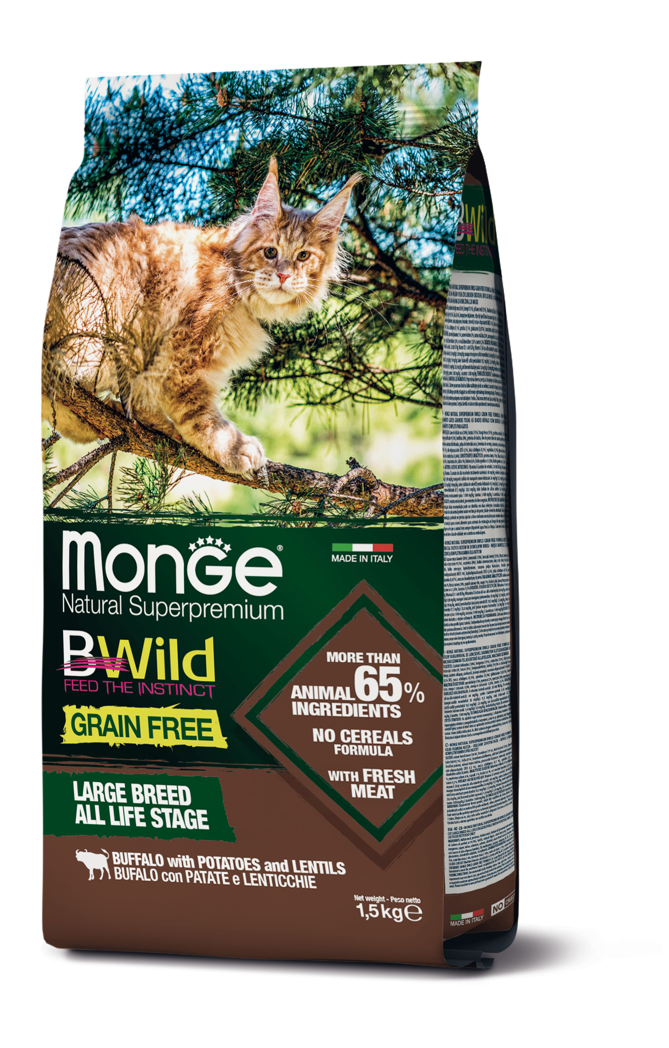Monge Katze Bwild GF Large Büffel 1,5kg