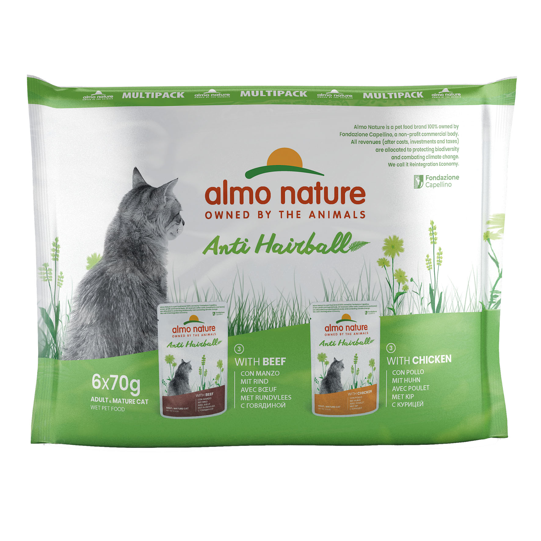 Almo Holistic Anti-Hairball Rind+Huhn 6x70g