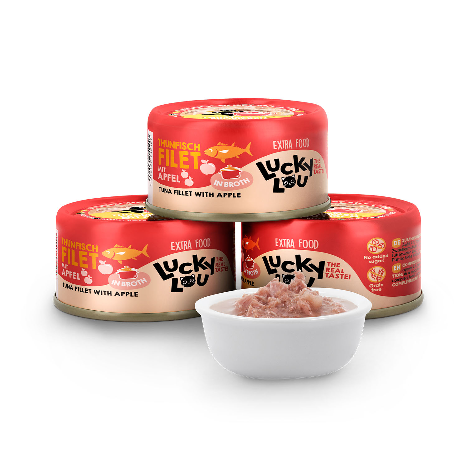 Lucky Lou Thunfisch & Apfel in Brühe 70g