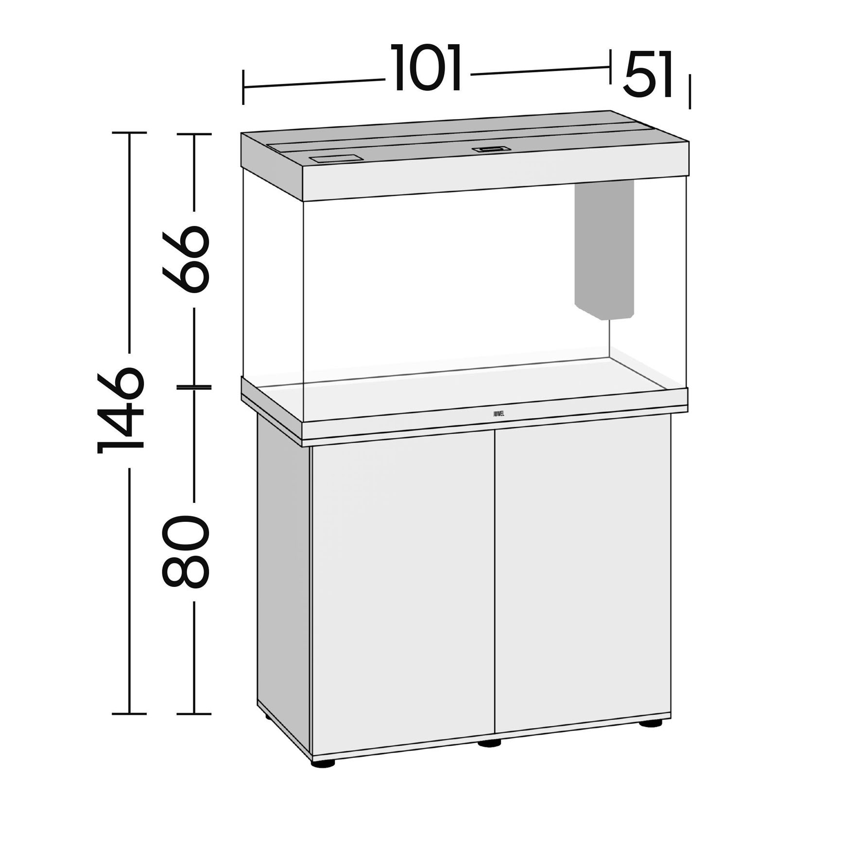 Juwel Aquarium Rio 290 + Schrank SBX Rio 290, weiss