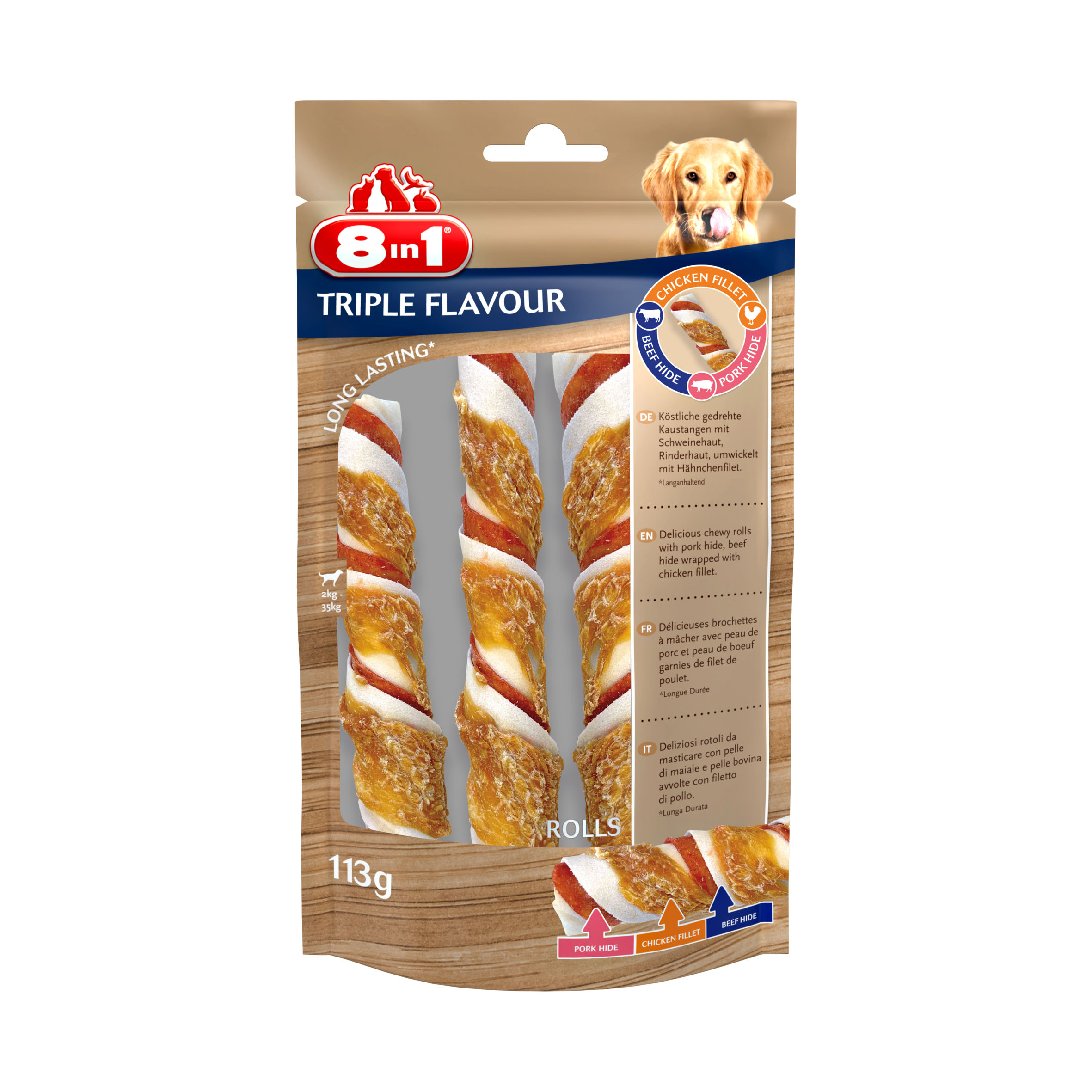 8in1 TRIPLE FLAVOUR Rolls 3 Stk., 113g