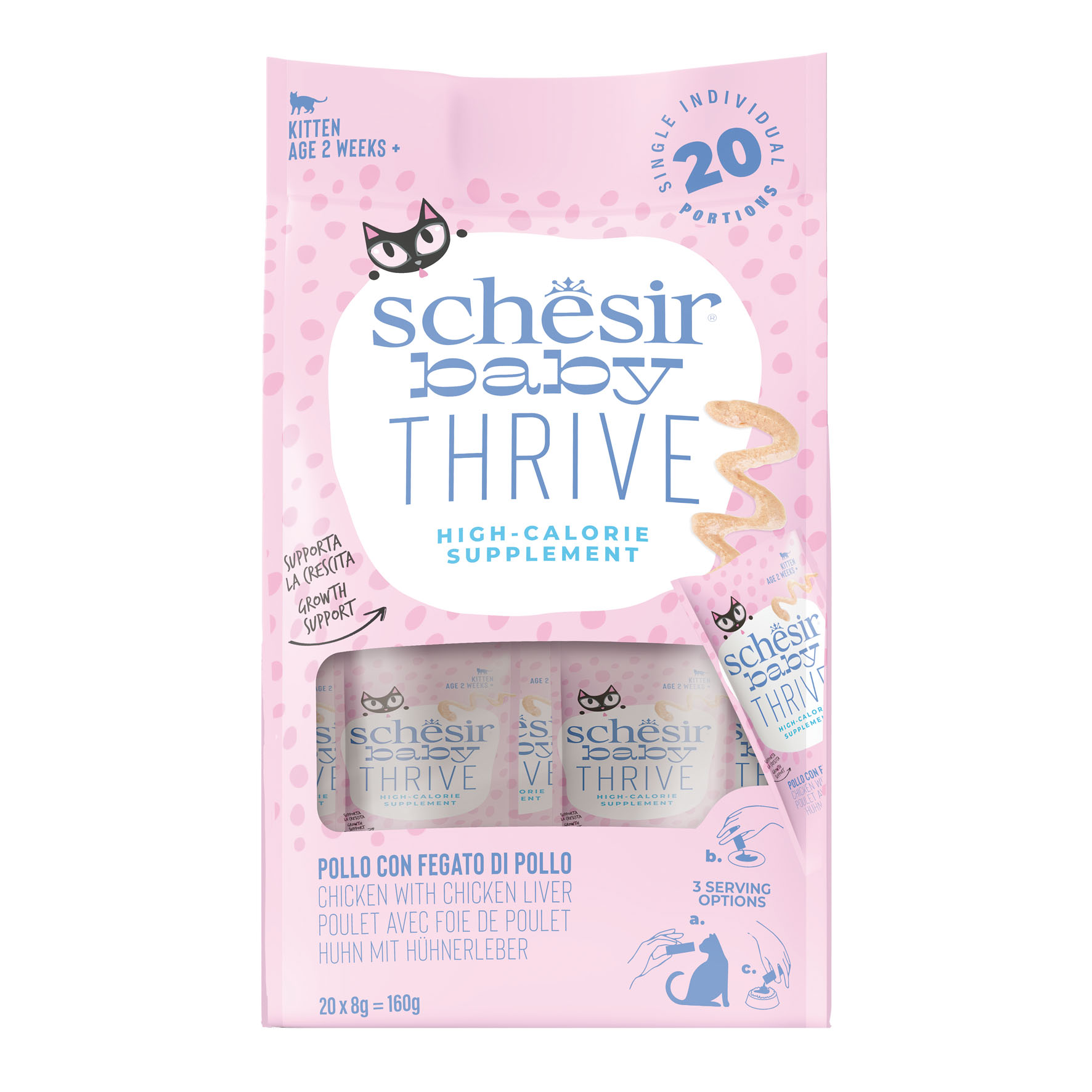 Schesir Baby Thrive Huhn mit Hühnerleber, 8x8g