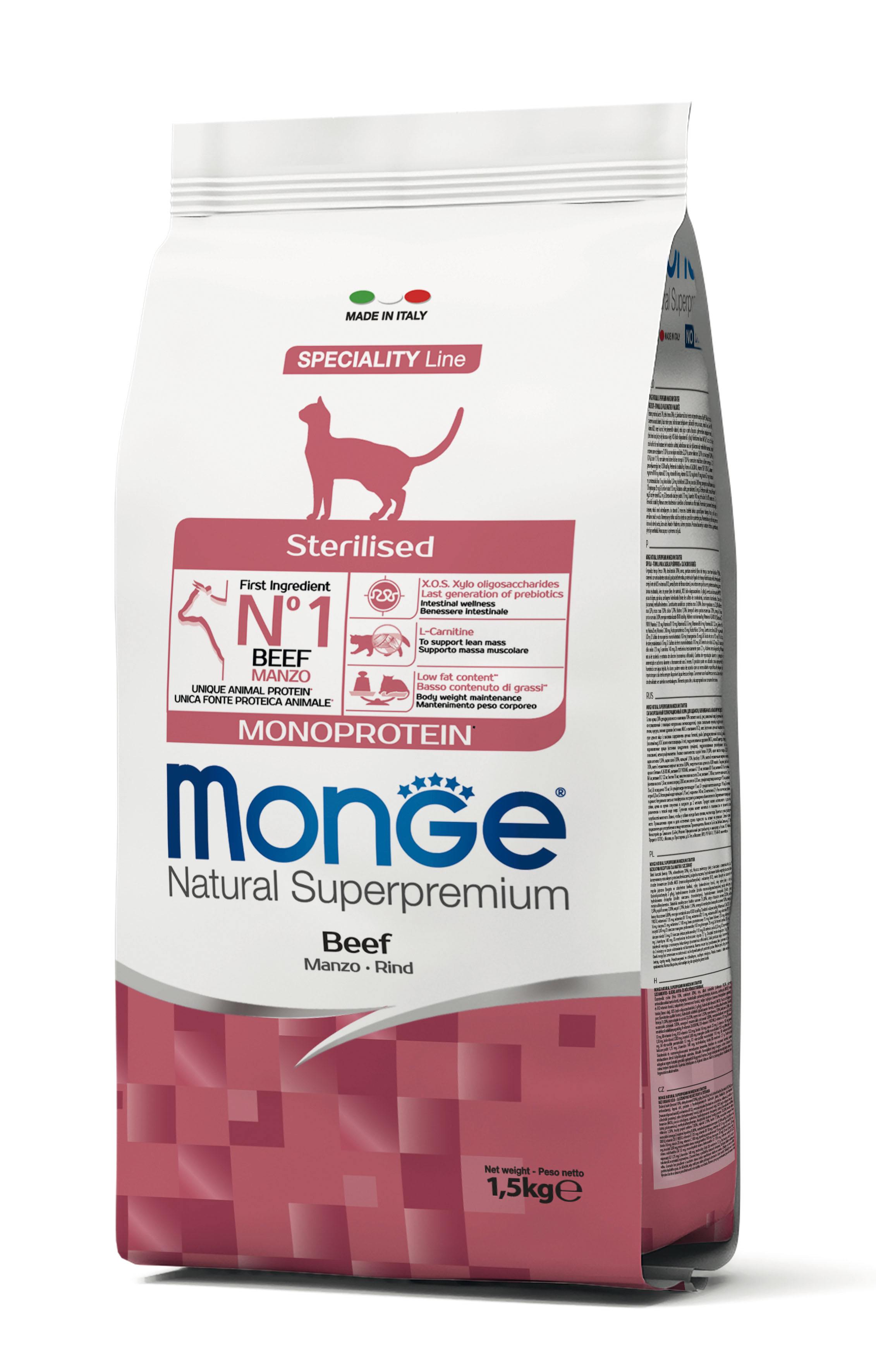 Monge Monoprotein Sterilised Manzo, 1,5kg