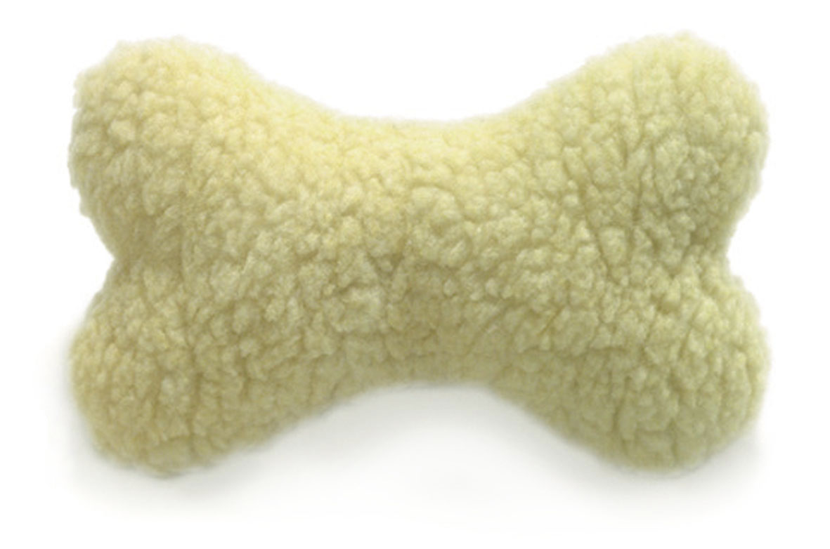 swisspet Hundespielzeug Spielknochen aus Lammfell-Imitat, 16cm