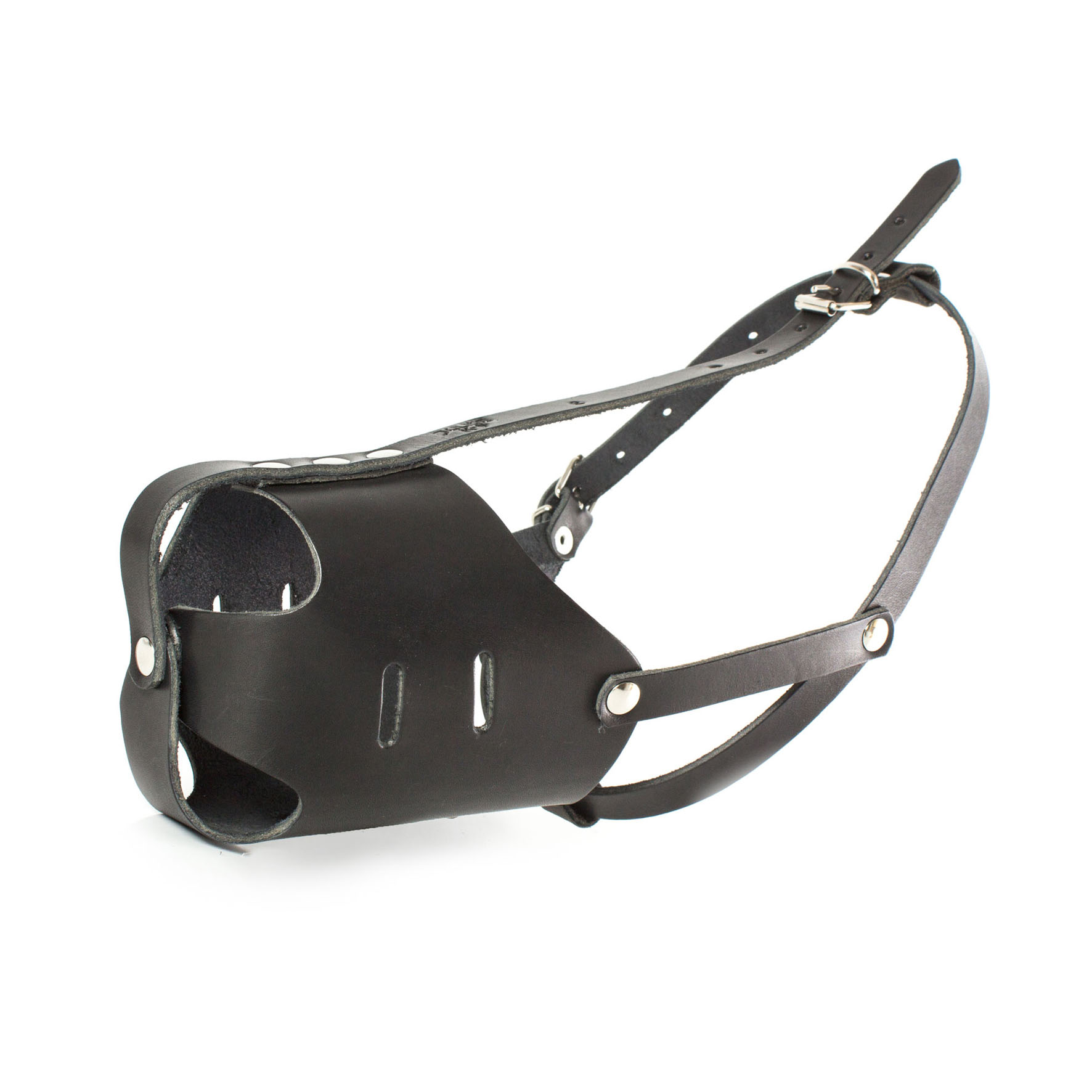 Ledermaulkorb geschlossen, schwarz, 31cm