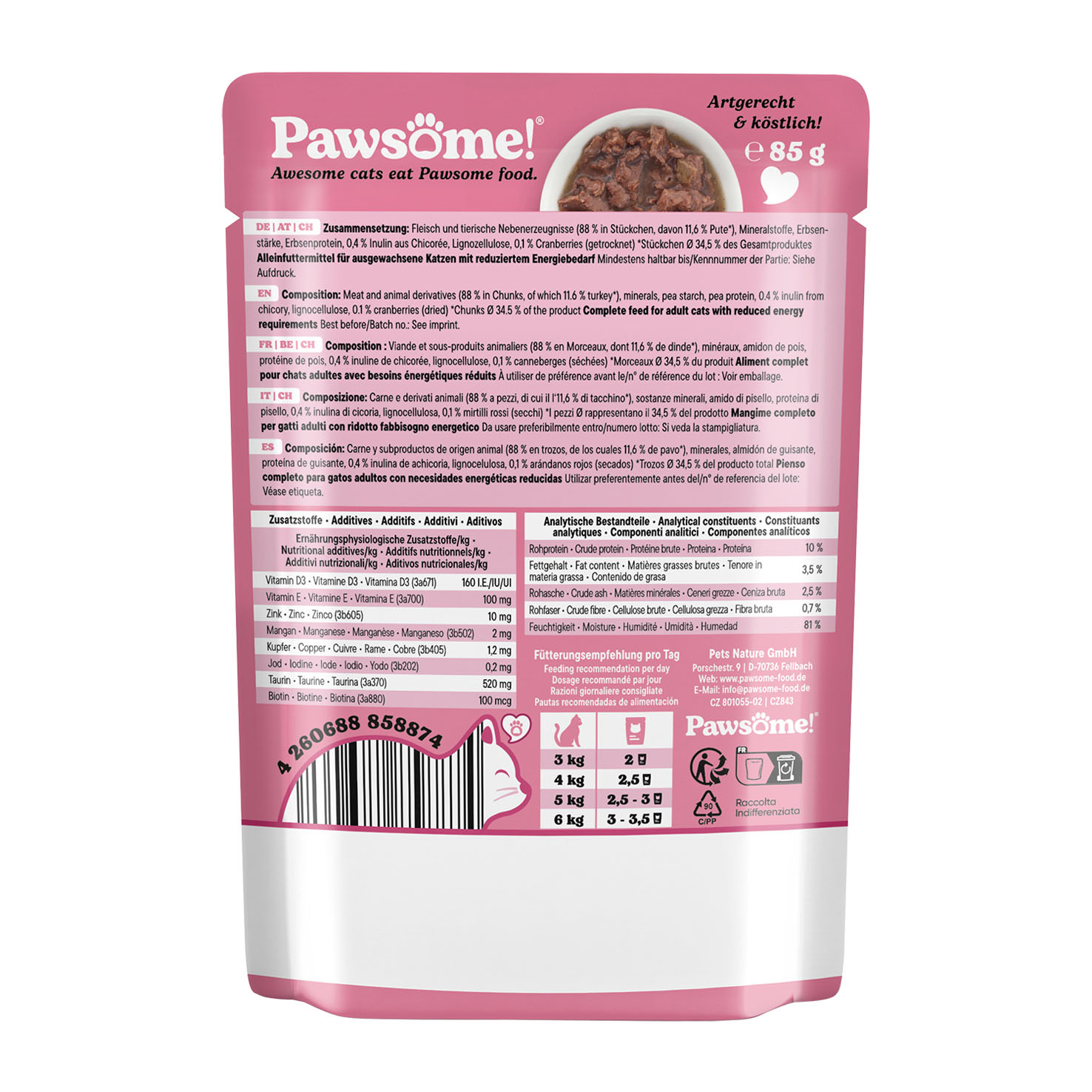 Pawsome Adult light Truthahn 85g