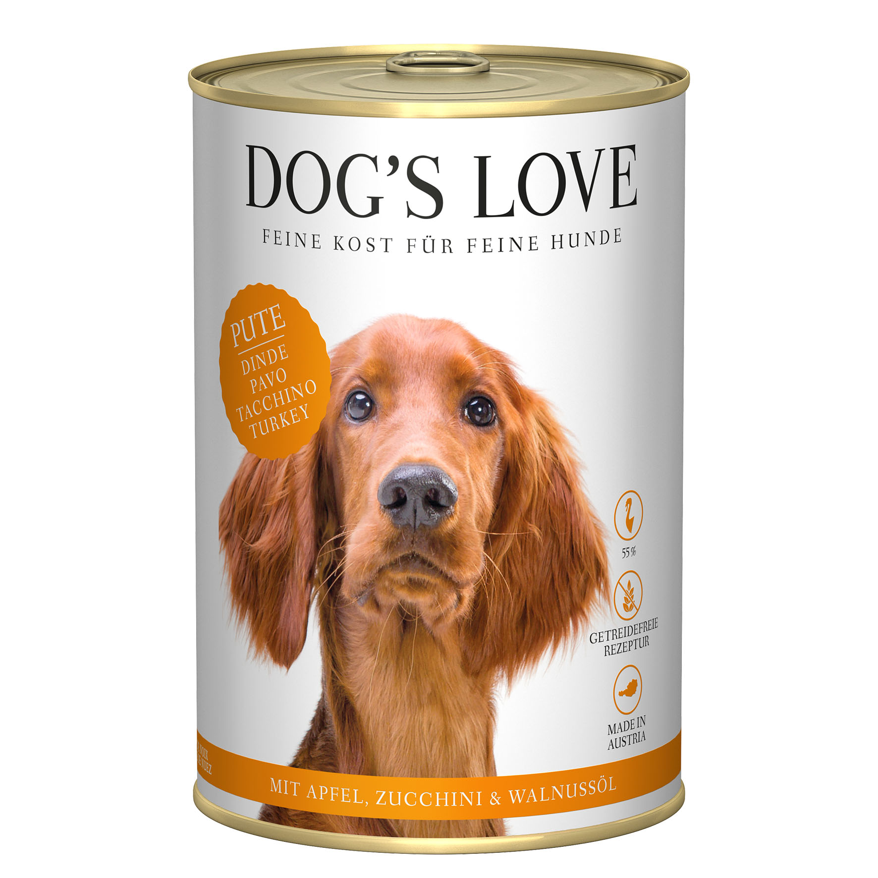 Dog‘s Love Classic Adult Truthahn, Apfel, Zucchini & Walnussöl, 400g