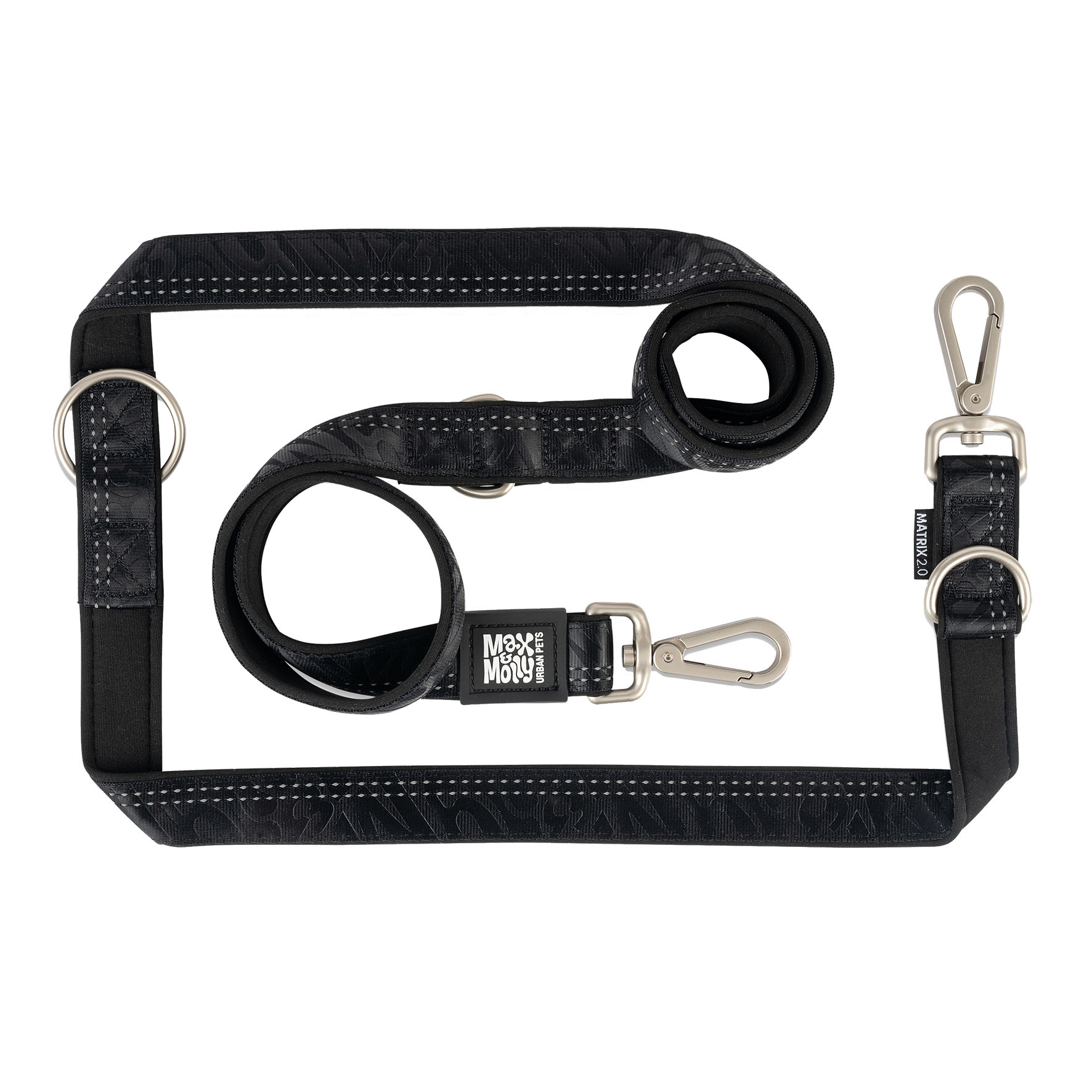 Max&Molly MultiFunktion Leine schwarz/M, 2cmx200cm