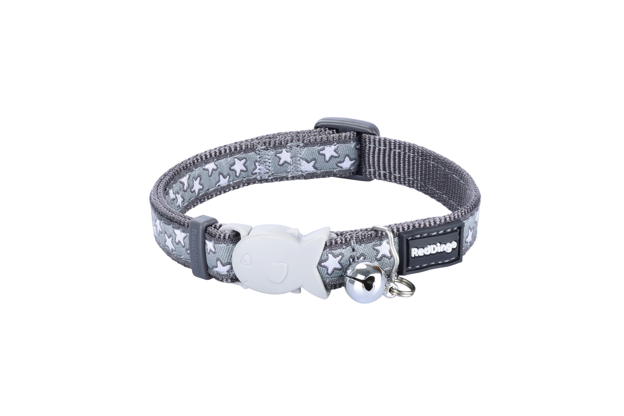 RedDingo Katzenhalsband Stars White on Cool Grey - XS