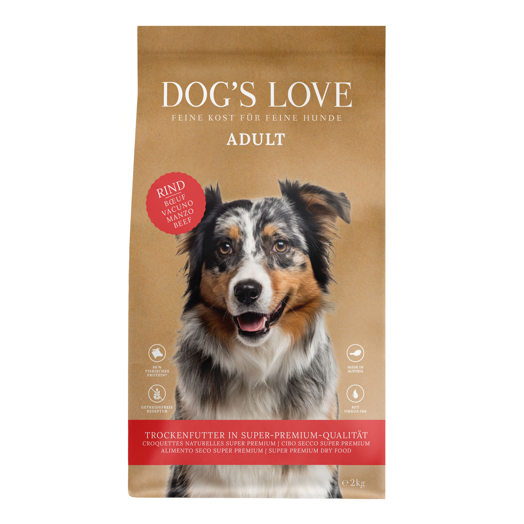 DOG'S LOVE Rind, Süsskartoffel & Karotten 2kg