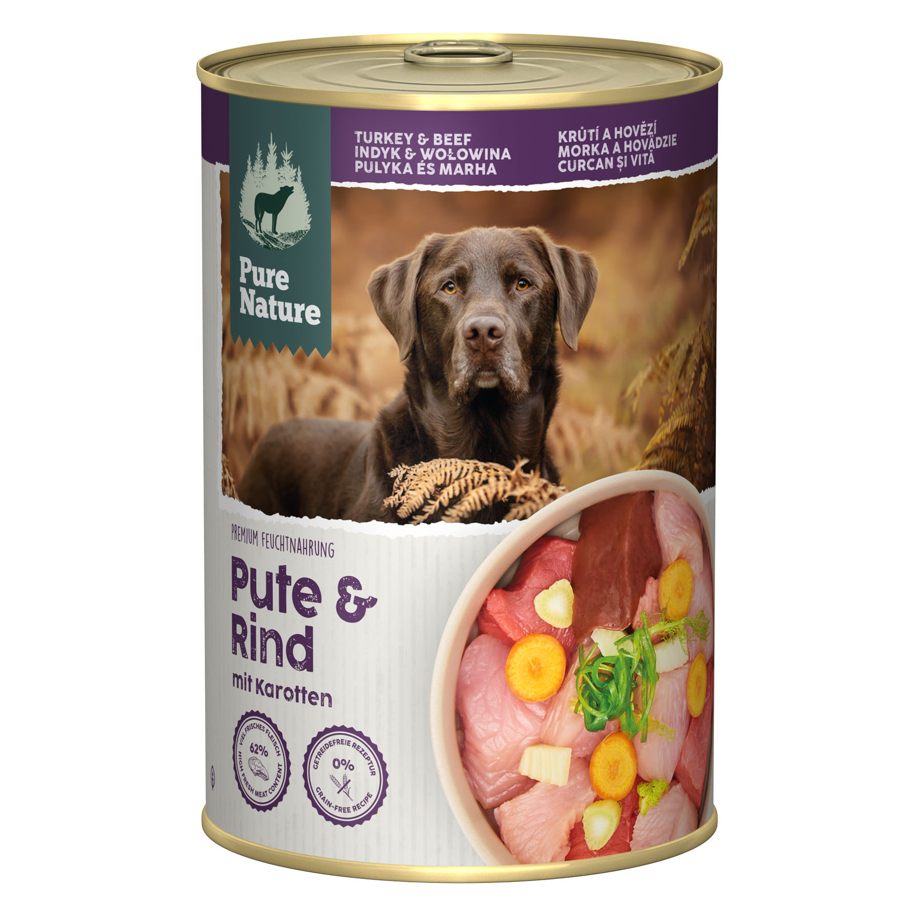 PureNature Pute und Rind mit Karotten, 400g