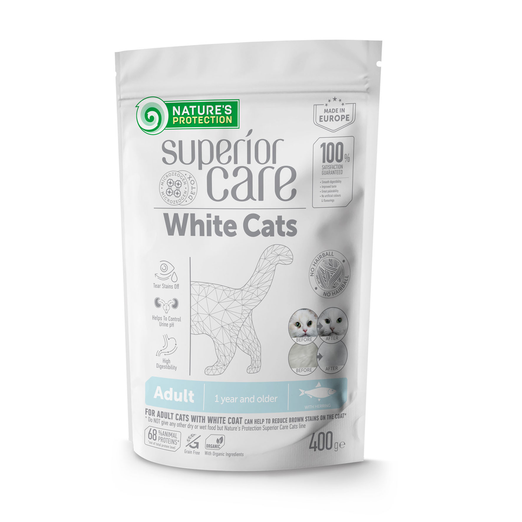 Superior Care White Cats Grain Free Adult Herring 400g