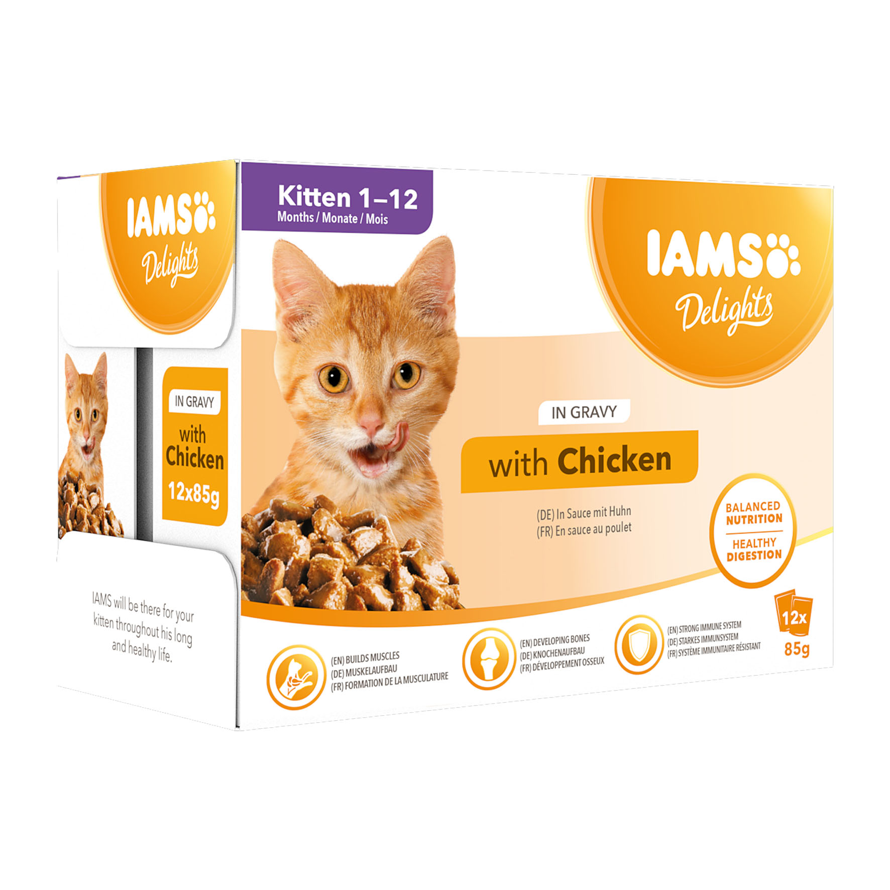 Iams Delights Multipack Kitten en Sauce, 12x85g