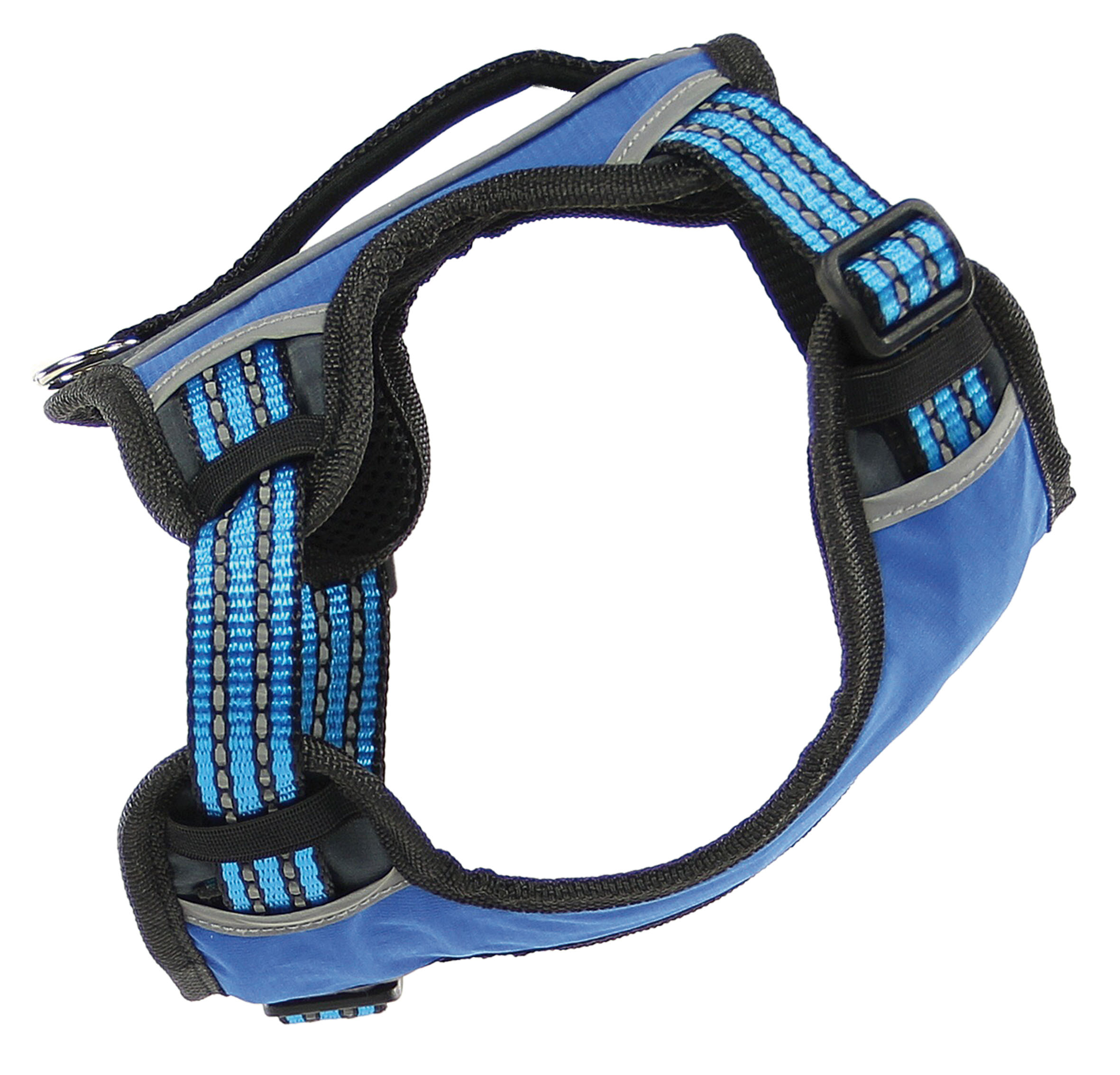 swisspet Geschirr Bruce reflektierend S, blau. Taille: 47-75cm; Hals: 40-50cm