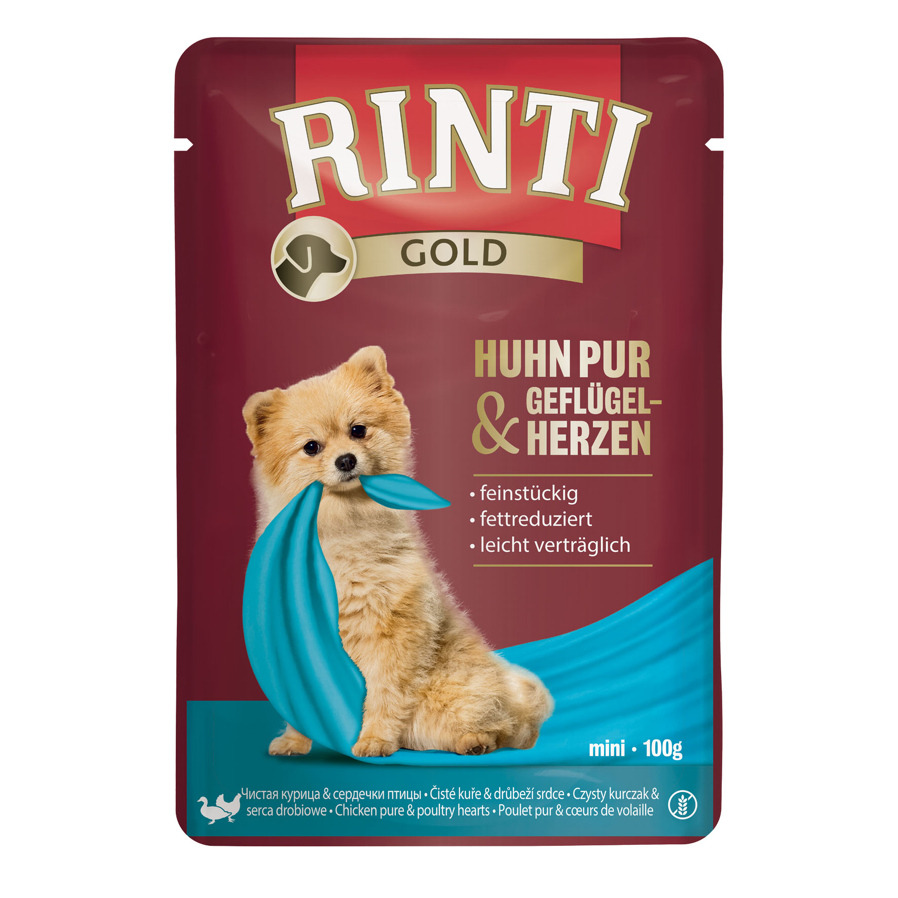 Rinti Gold Mini PUR Poulet & coeurs de volaille, 100g